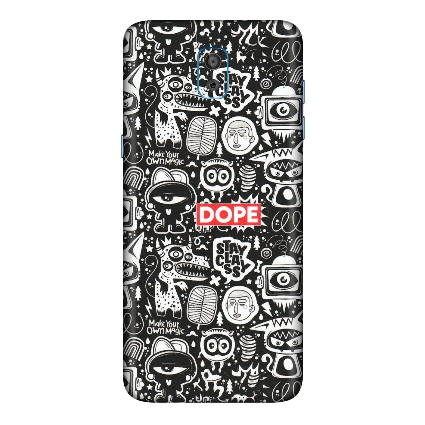 Samsung M/F/Note/Flip and C Phone Skins (All Models) - Dope Stay Classy Black Doodles - Matte Finish (M-126) Samsung Galaxy On 8