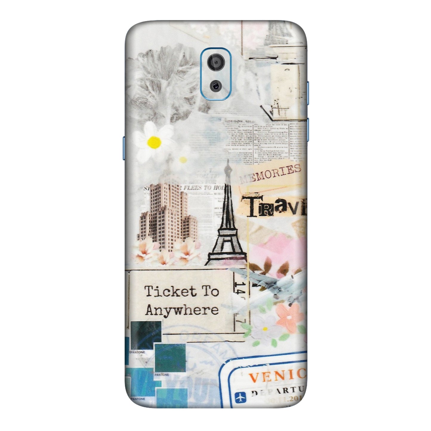 Samsung M/F/Note/Flip and C Phone Skins (All Models) - Travel Memories - Transparent Finish (T-09) Samsung Galaxy On 8