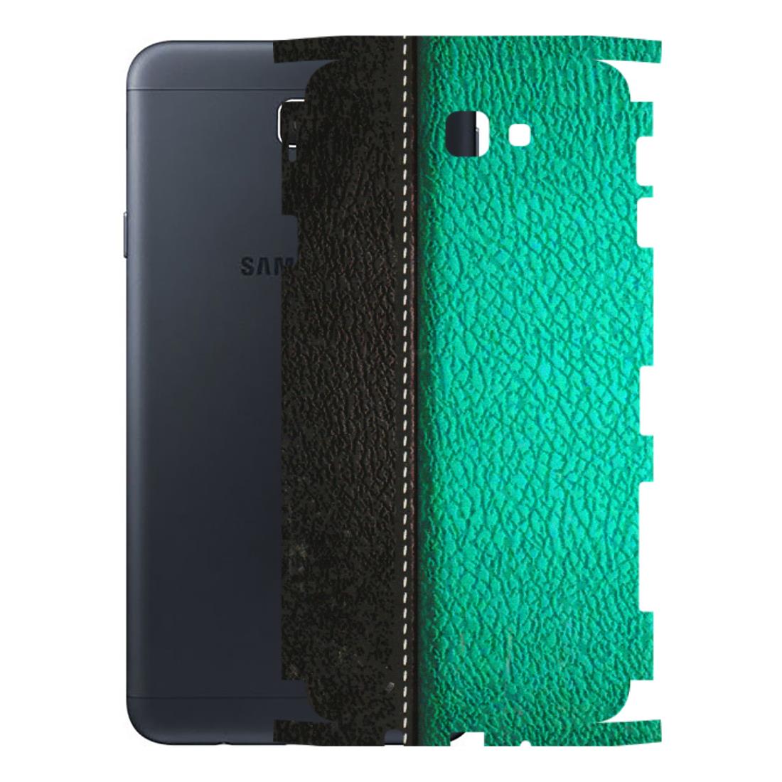 Samsung M/F/Note/Flip and C Phone Skins (All Models) - Black Green Dual Leather Stich - 3D Embossed Finish (L-233) Samsung Galaxy On Next