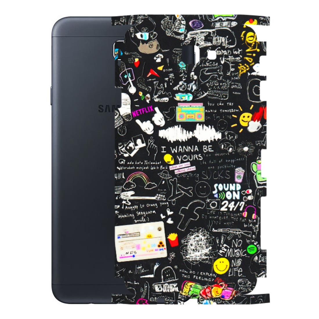 Samsung M/F/Note/Flip and C Phone Skins (All Models) - Black Creatives Doodles - 3D Embossed Finish (L-311) Samsung Galaxy On Next
