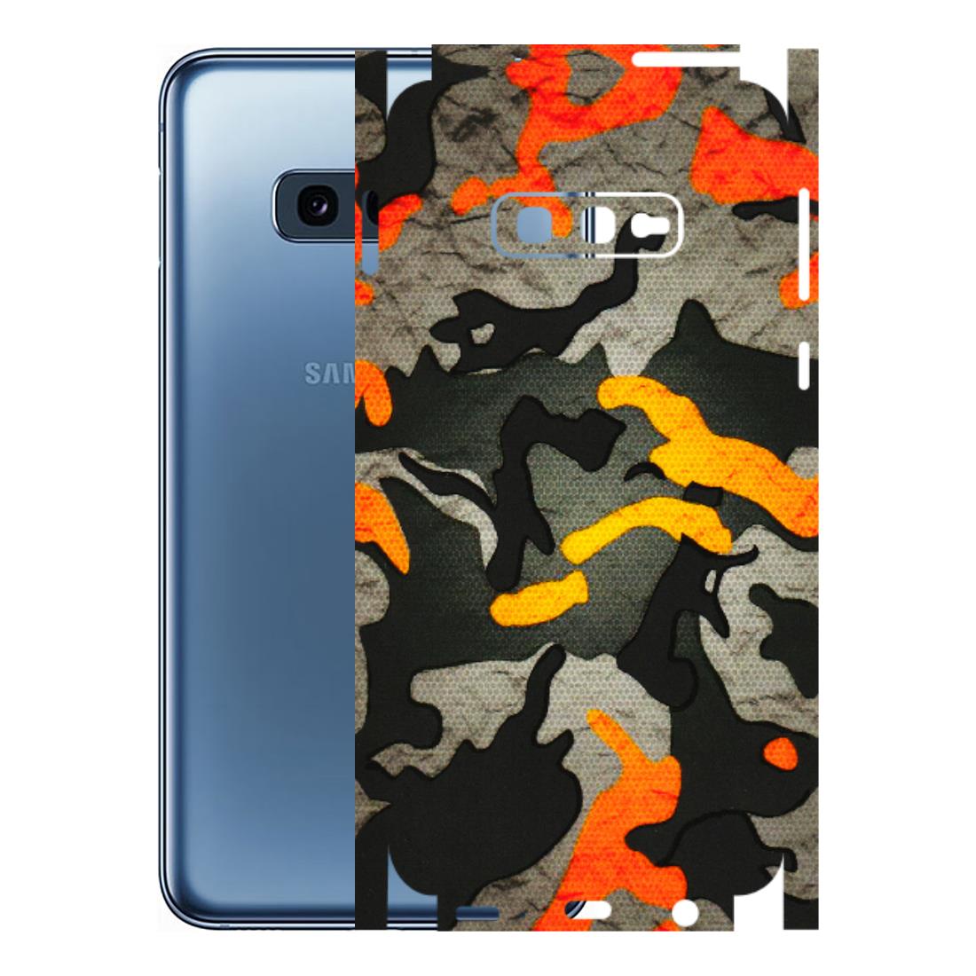 Samsung A/S Series Phone Skins (All Models) - Orange Camouflage - 3D Embossed Finish (L-204) Samsung Galaxy S10E