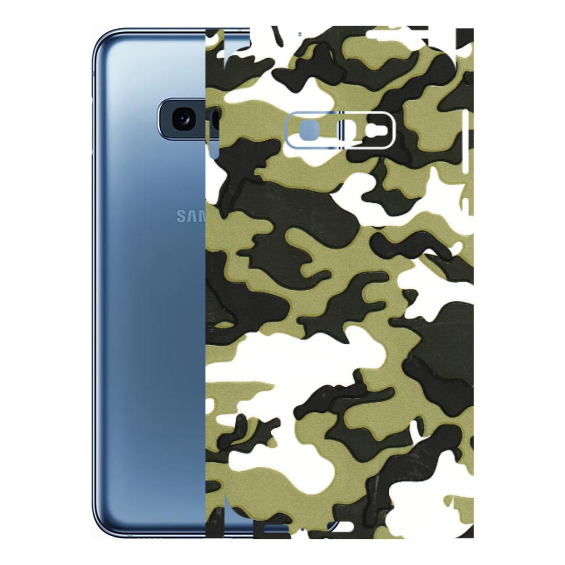 Samsung A/S Series Phone Skins (All Models) - Camouflages White And Green - 3D Embossed Finish (L-243) Samsung Galaxy S10E