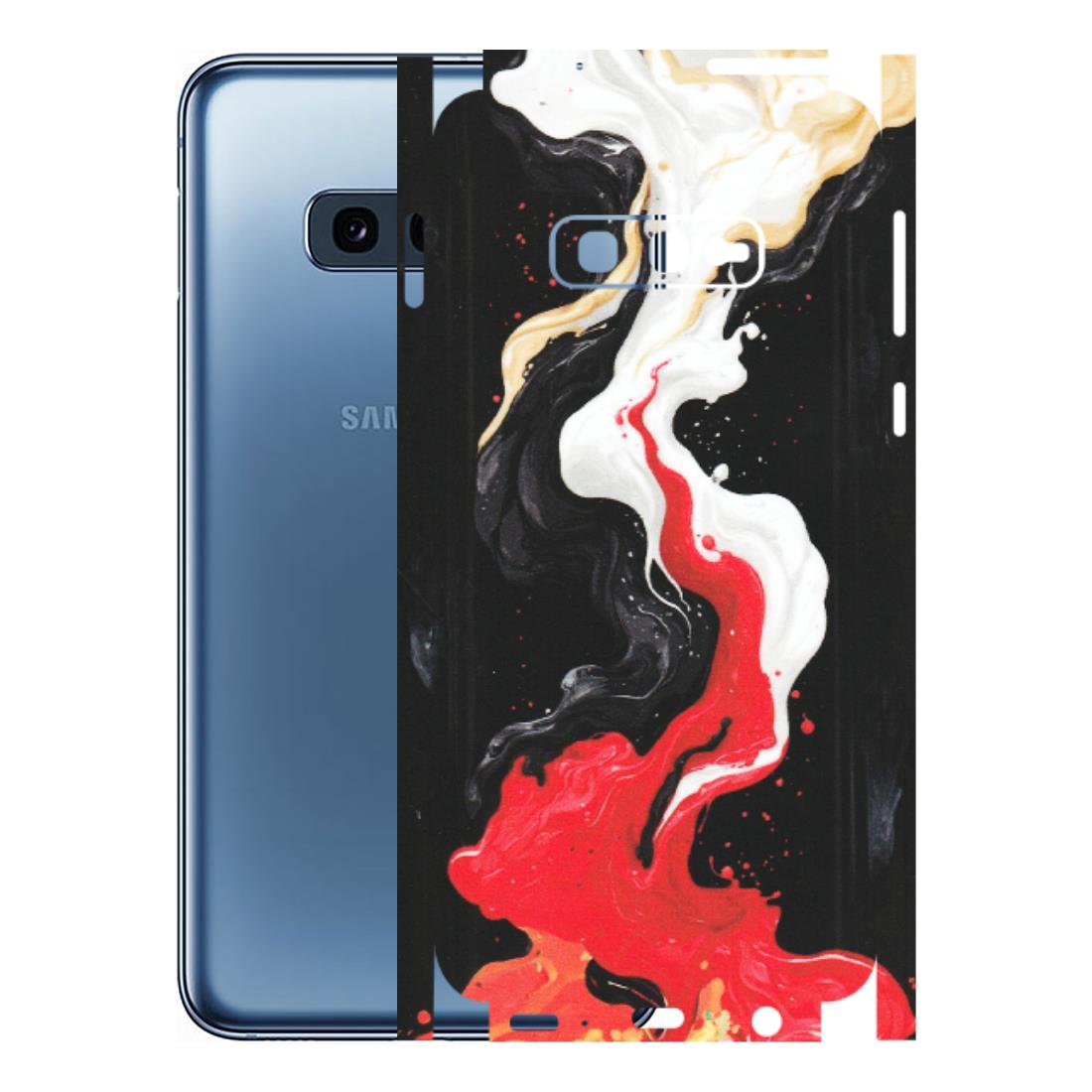 Samsung A/S Series Phone Skins (All Models) - Black Red White Paint Splash Fusion - Matte Finish (M-56) Samsung Galaxy S10E