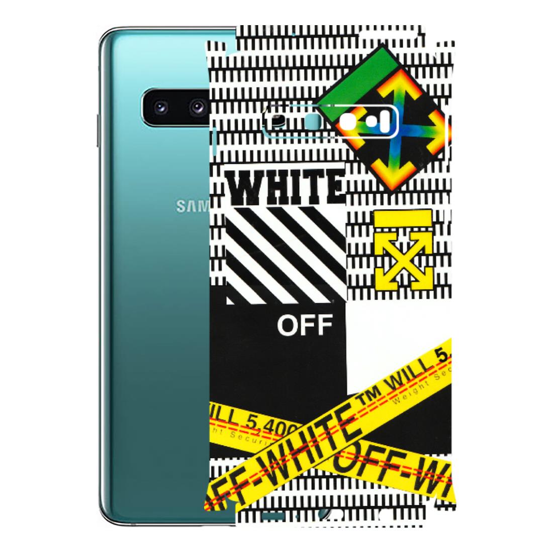 Samsung A/S Series Phone Skins (All Models) - White Off Abstract - 3D Embossed Finish (L-172) Samsung Galaxy S10