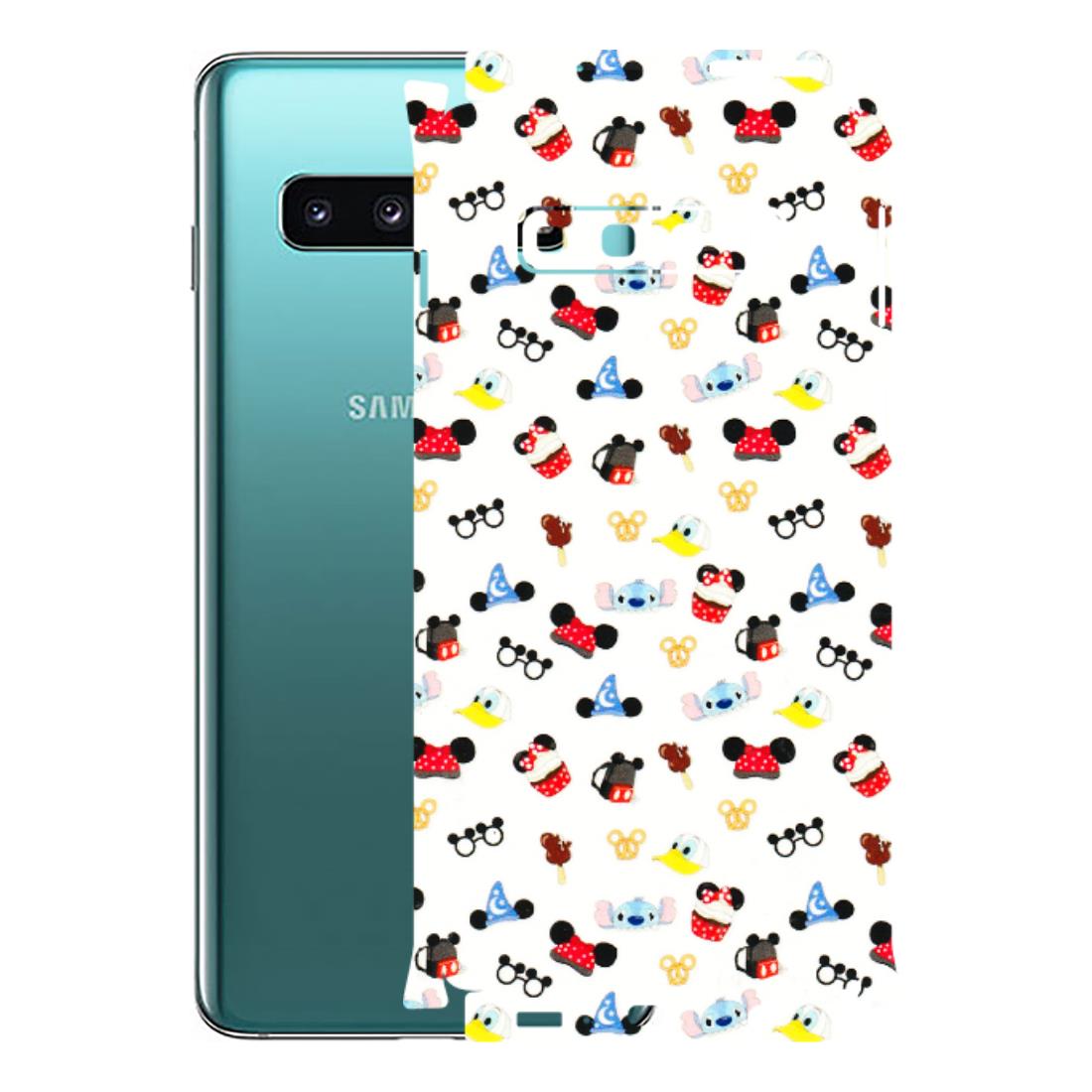 Samsung A/S Series Phone Skins (All Models) - Minnie Mouse & Donald Doodles s - 3D Embossed Finish (L-194) Samsung Galaxy S10