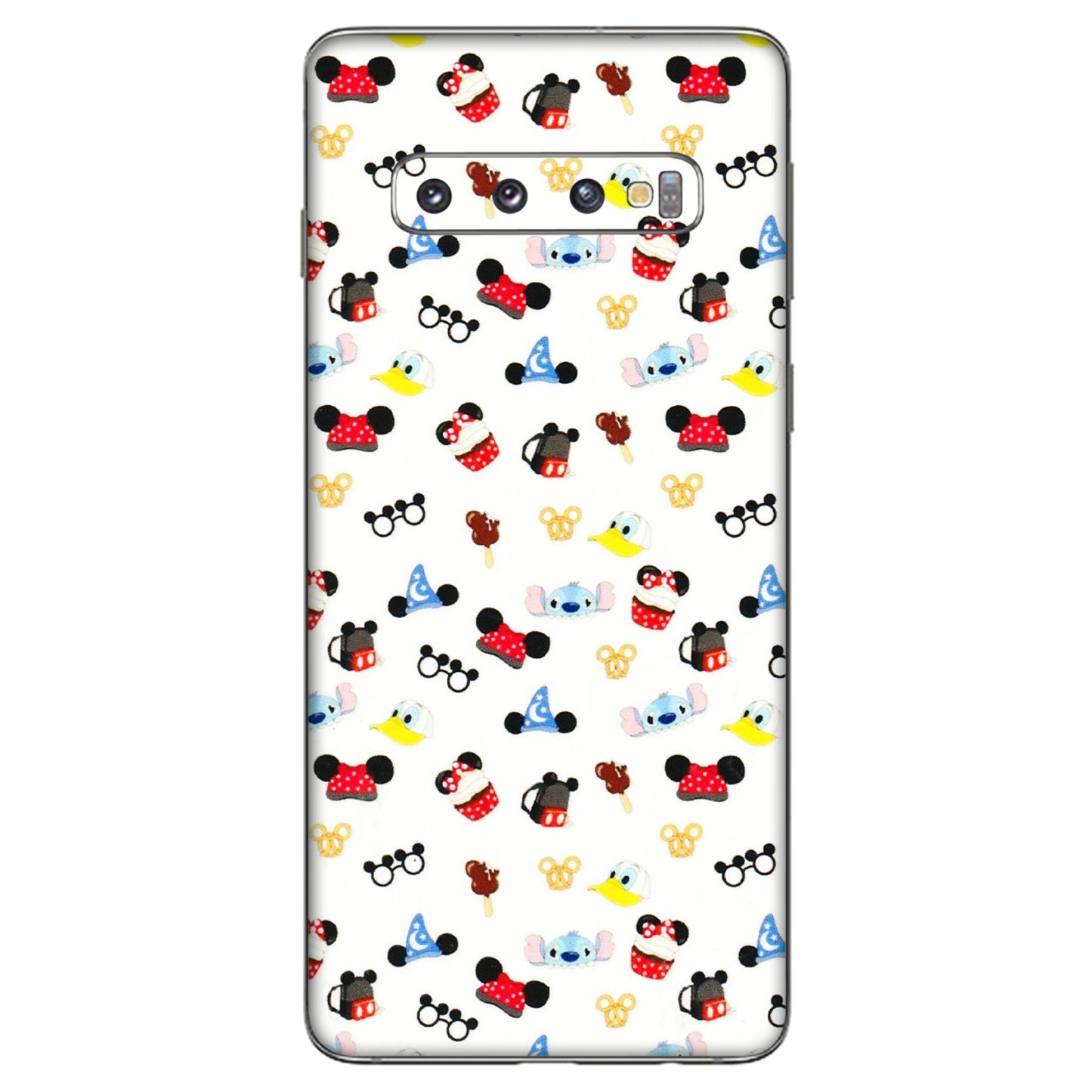 Samsung A/S Series Phone Skins (All Models) - Minnie Mouse & Donald Doodles s - 3D Embossed Finish (L-194) Samsung Galaxy S10