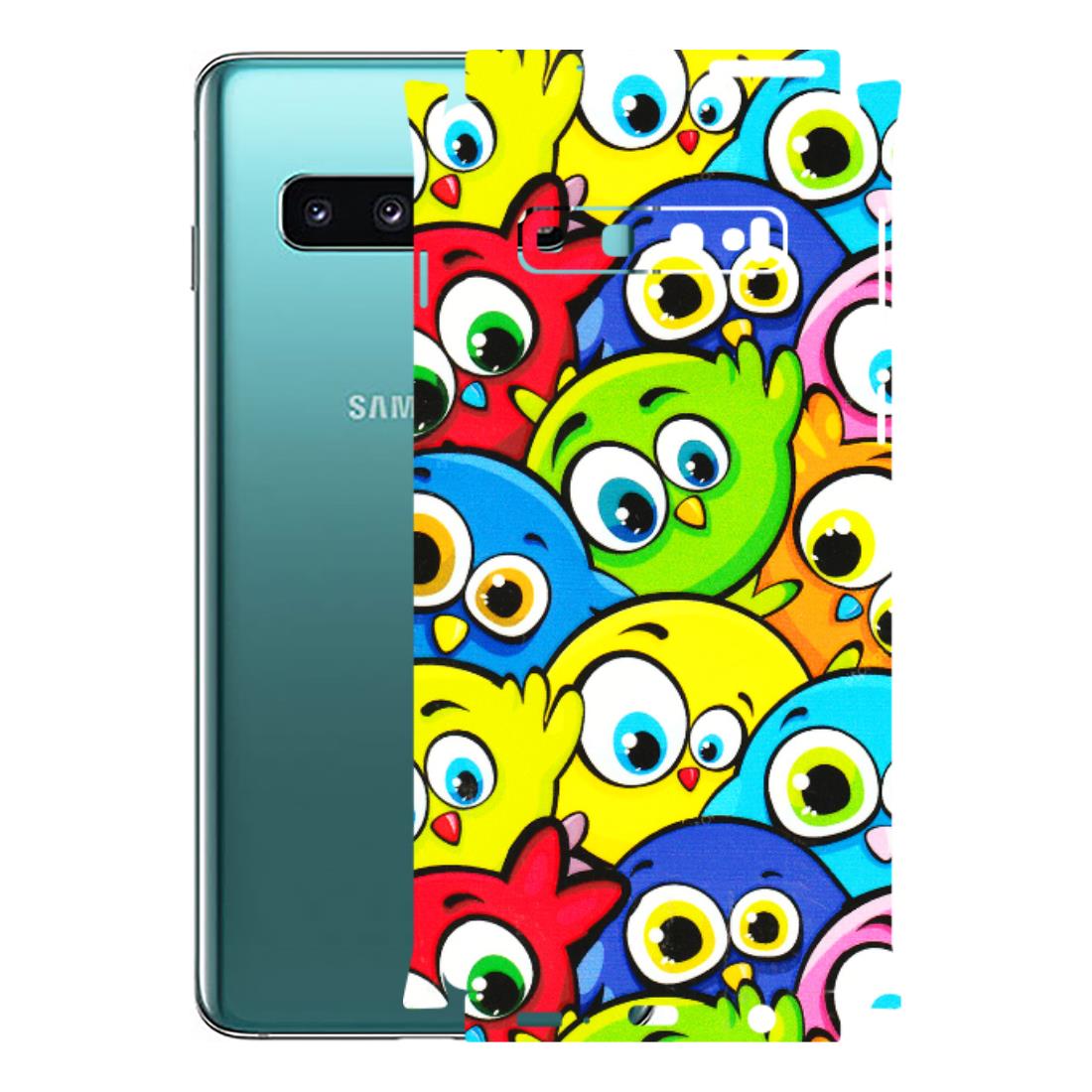 Samsung A/S Series Phone Skins (All Models) - Cute Fluffy Birds - 3D Embossed Finish (L-213) Samsung Galaxy S10