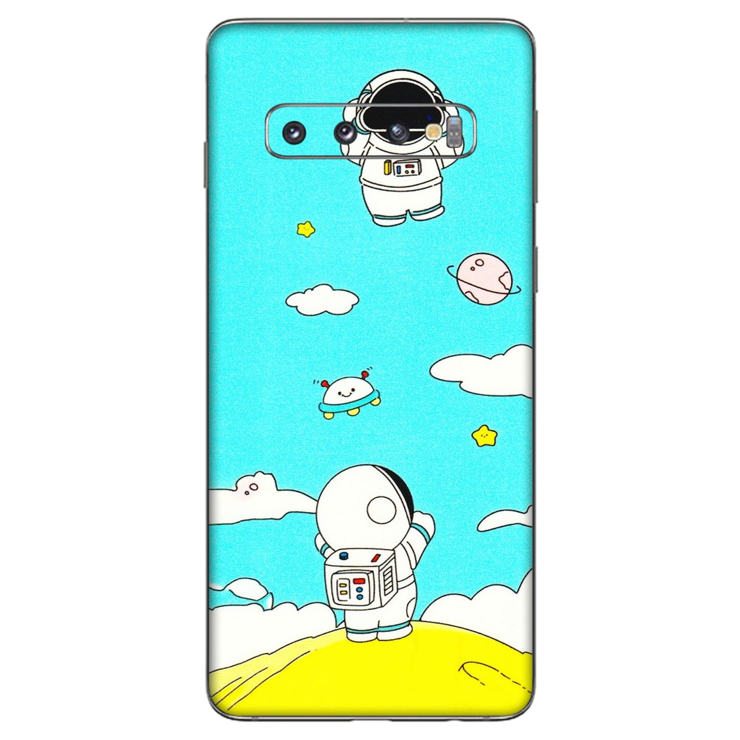 Samsung A/S Series Phone Skins (All Models) - Blue Skies Astro Float - 3D Embossed Finish (L-230) Samsung Galaxy S10