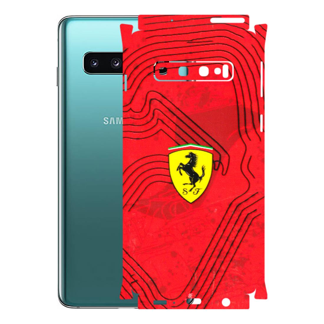 Samsung A/S Series Phone Skins (All Models) - Red Ferrari Logo Stylish - 3D Embossed Finish (L-238) Samsung Galaxy S10
