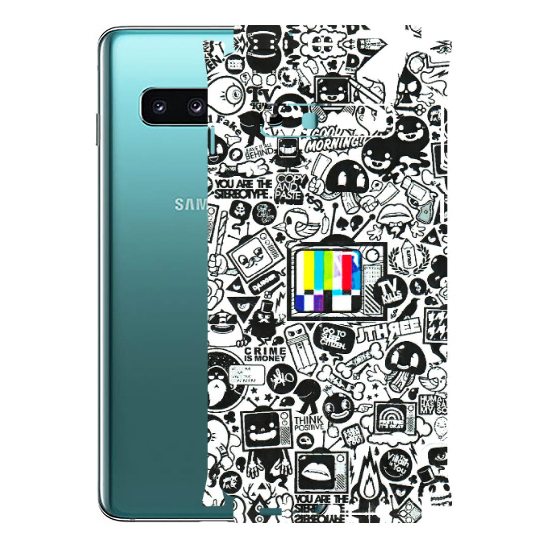Samsung A/S Series Phone Skins (All Models) - Doodles Positive Art - 3D Embossed Finish (L-263) Samsung Galaxy S10