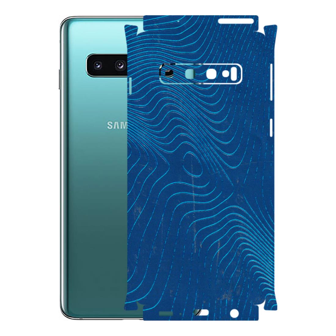 Samsung A/S Series Phone Skins (All Models) - Abstract Blue Line Map - 3D Embossed Finish (L-272) Samsung Galaxy S10
