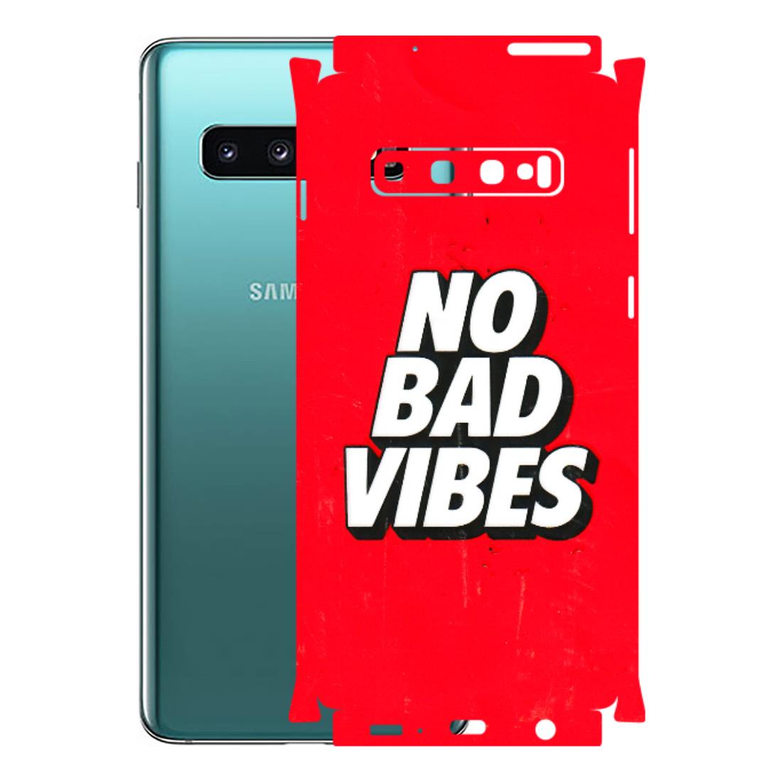 Samsung A/S Series Phone Skins (All Models) - No Bad Vibes - 3D Embossed Finish (L-280) Samsung Galaxy S10