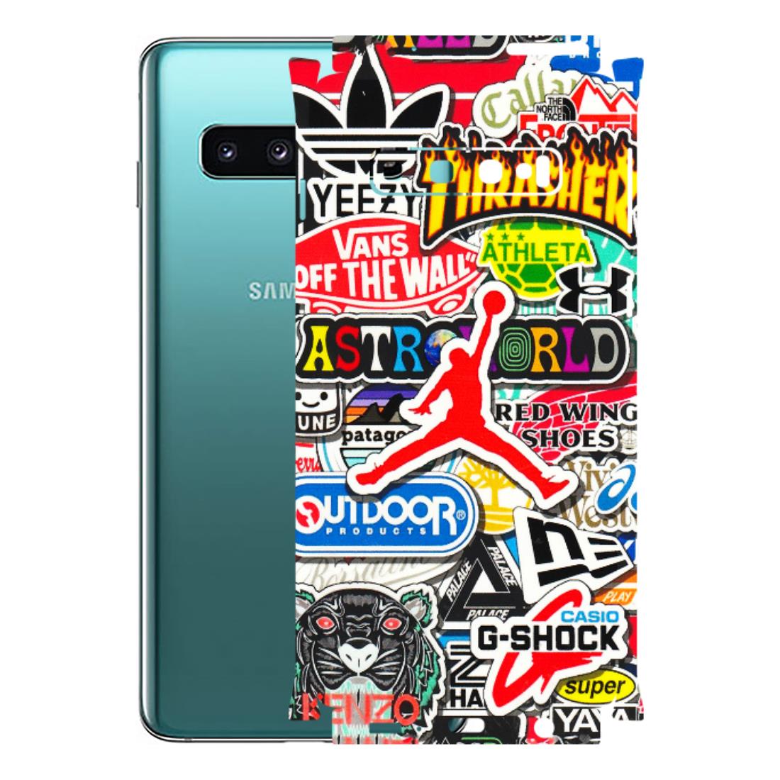 Samsung A/S Series Phone Skins (All Models) - Multi Brands Sticker Graffiti - 3D Embossed Finish (L-37) Samsung Galaxy S10