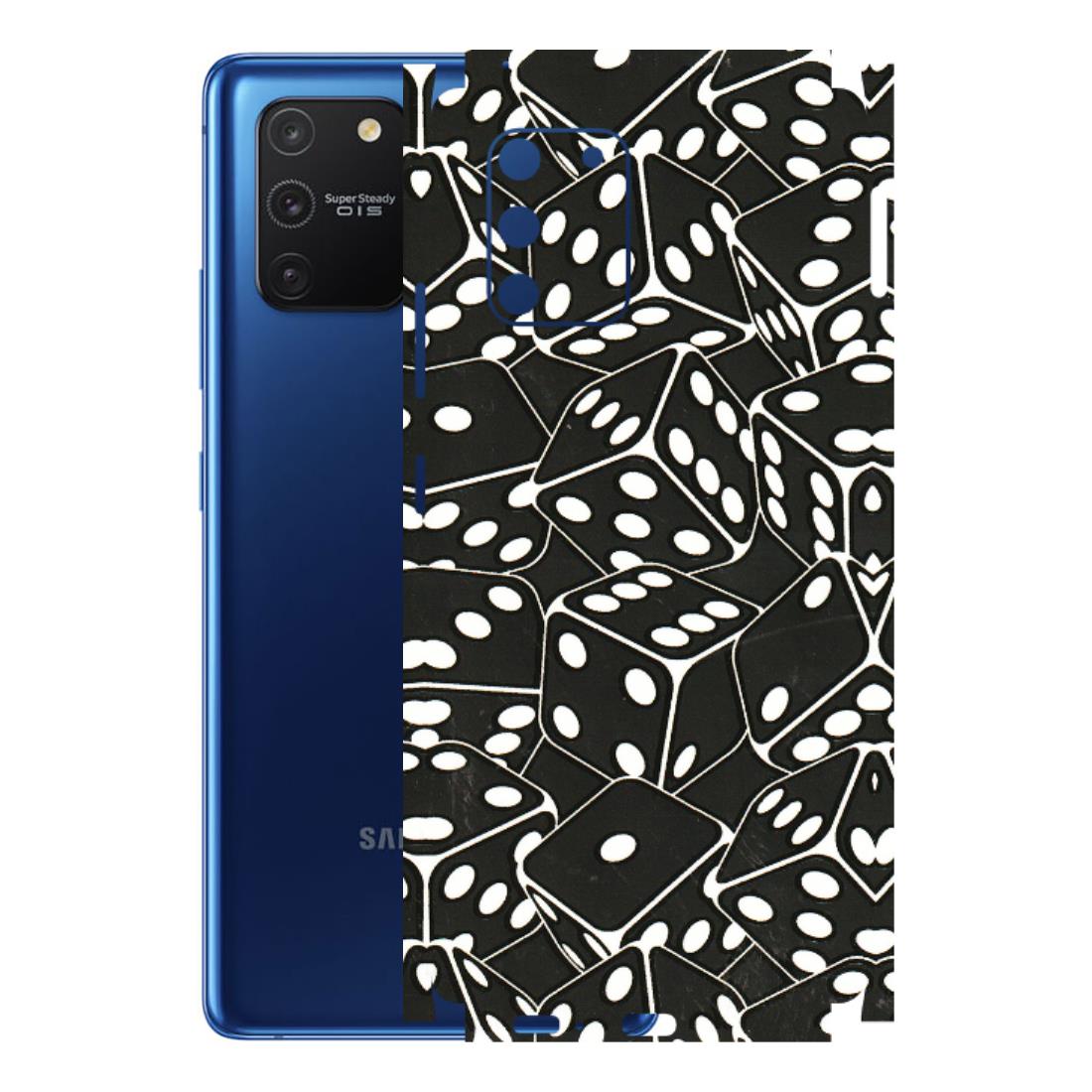 Samsung A/S Series Phone Skins (All Models) - Big Black Dices - 3D Embossed Finish (L-106) Samsung Galaxy S10 Lite