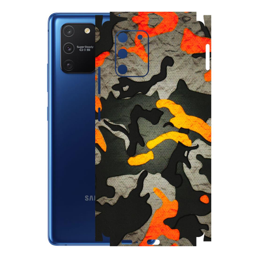 Samsung A/S Series Phone Skins (All Models) - Orange Camouflage - 3D Embossed Finish (L-204) Samsung Galaxy S10 Lite