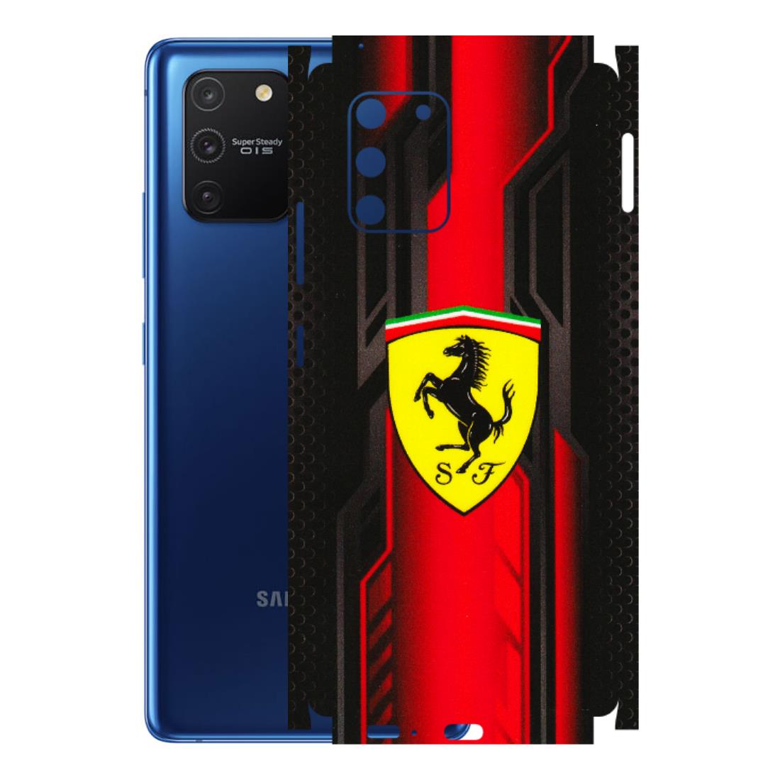 Samsung A/S Series Phone Skins (All Models) - Black Ferrari Logo - 3D Embossed Finish (L-253) Samsung Galaxy S10 Lite