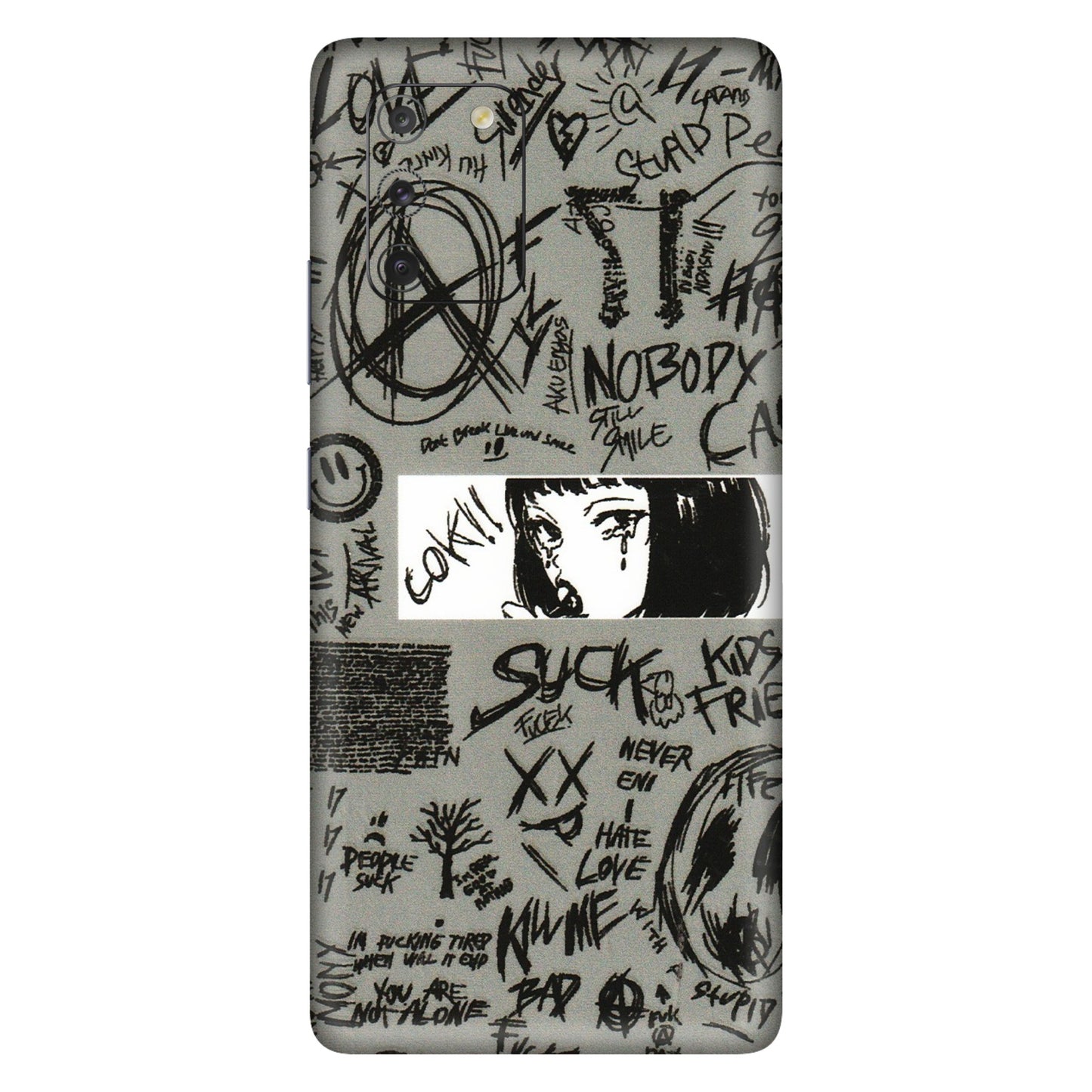 Samsung A/S Series Phone Skins (All Models) - Never Have Love Anime - 3D Embossed Finish (L-260) Samsung Galaxy S10 Lite