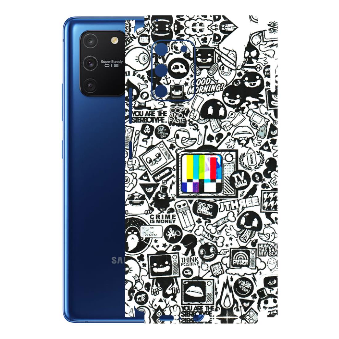 Samsung A/S Series Phone Skins (All Models) - Doodles Positive Art - 3D Embossed Finish (L-263) Samsung Galaxy S10 Lite