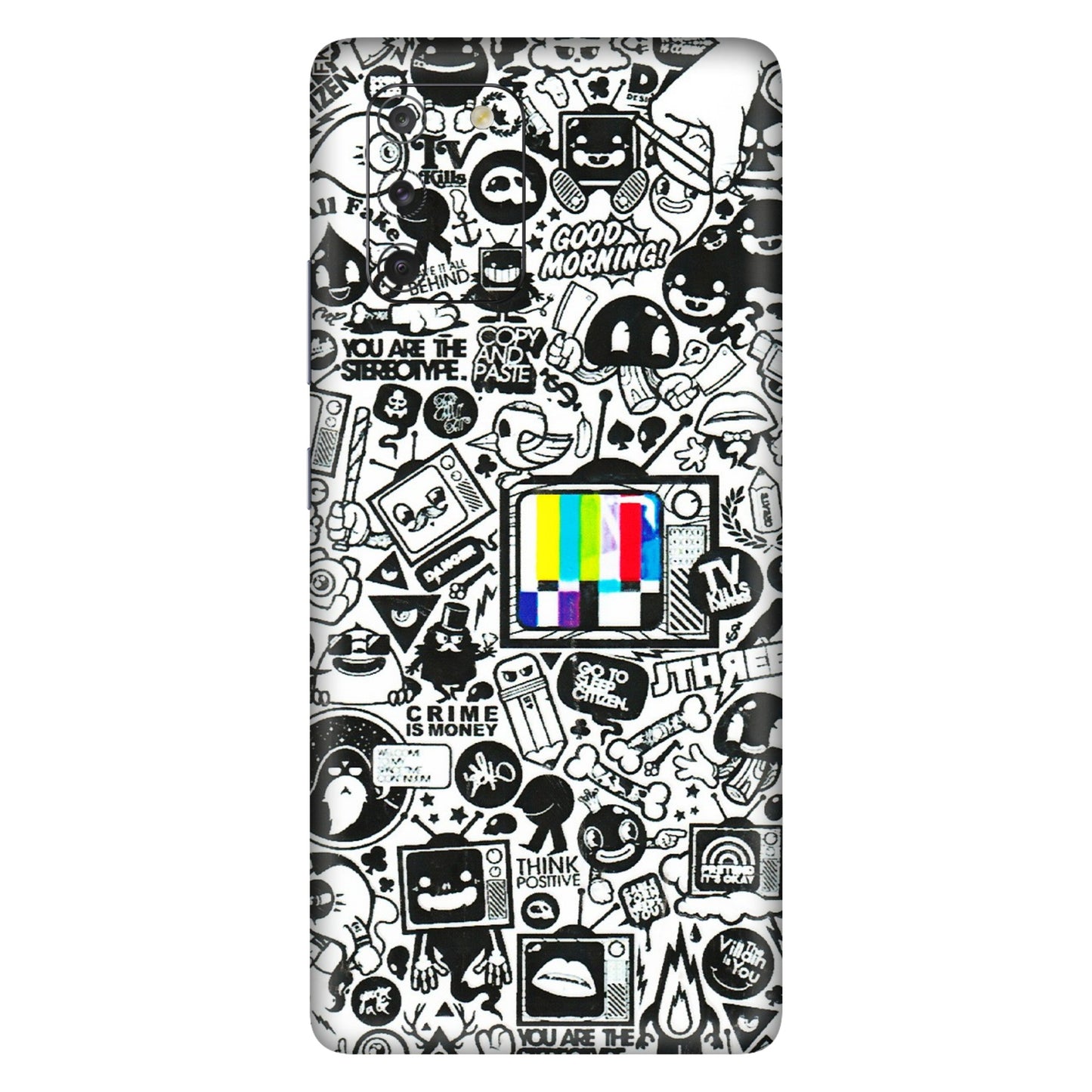 Samsung A/S Series Phone Skins (All Models) - Doodles Positive Art - 3D Embossed Finish (L-263) Samsung Galaxy S10 Lite