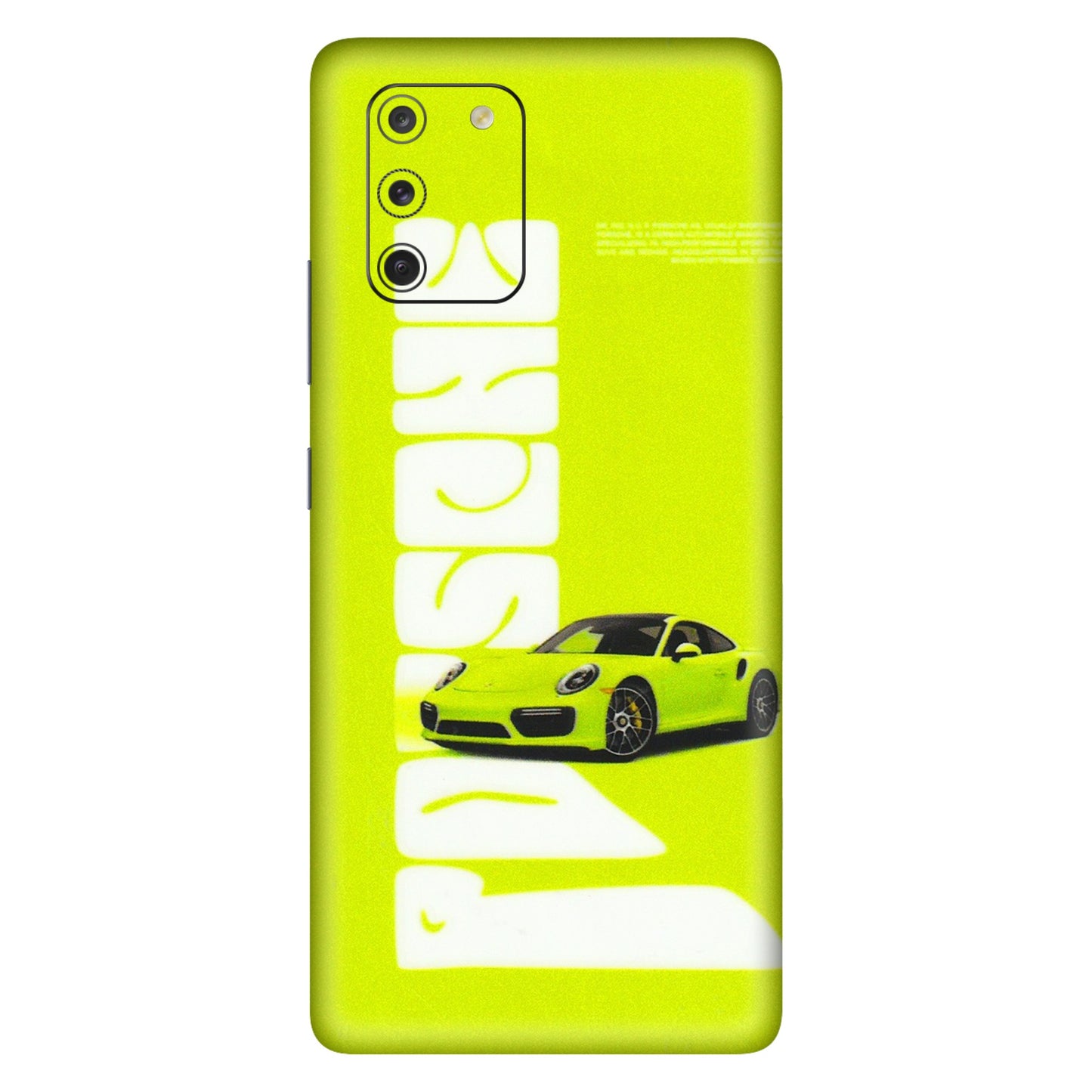 Samsung A/S Series Phone Skins (All Models) - Lime Green Porche - 3D Embossed Finish (L-30) Samsung Galaxy S10 Lite