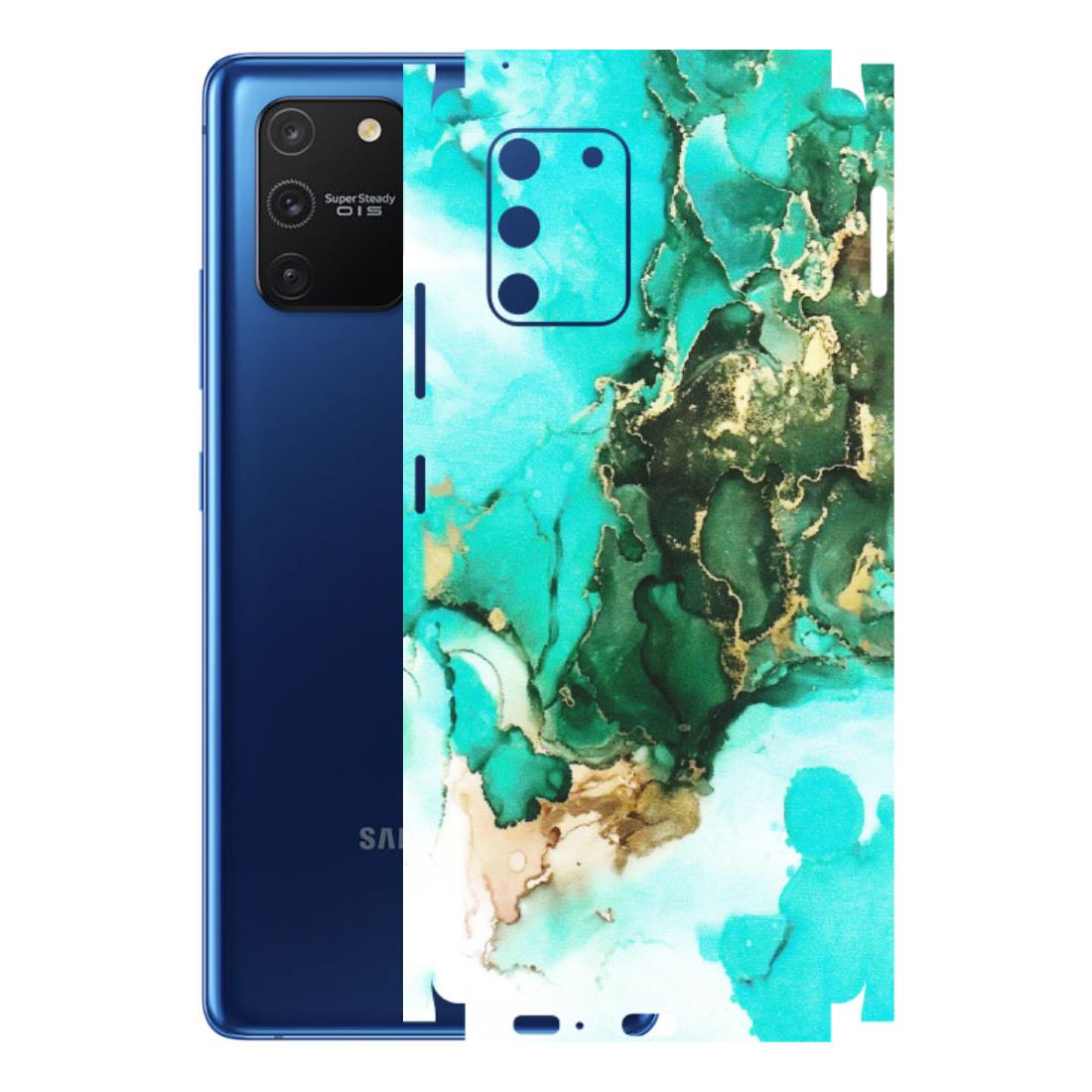 Samsung A/S Series Phone Skins (All Models) - The Blue Gold Marble - Matte Finish (M-124) Samsung Galaxy S10 Lite
