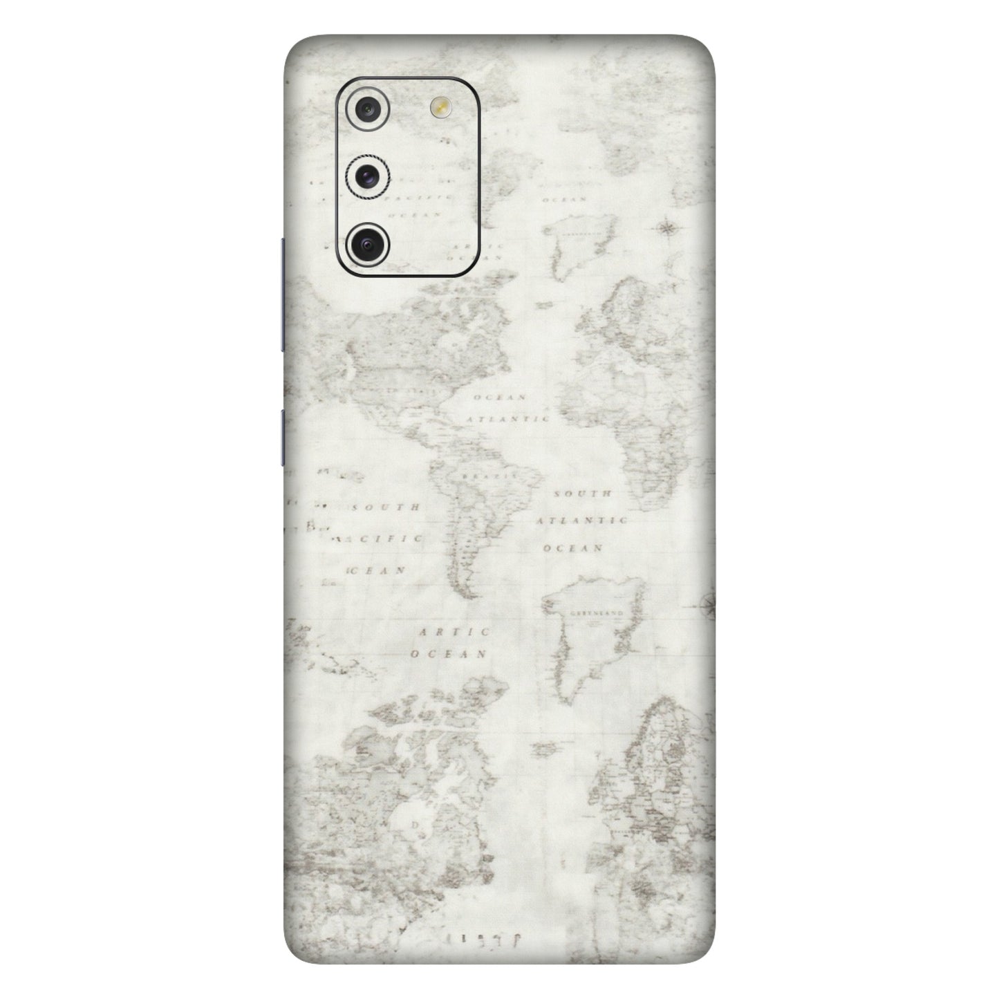 Samsung A/S Series Phone Skins (All Models) - World Travel Map - Transparent Finish (T-04) Samsung Galaxy S10 Lite