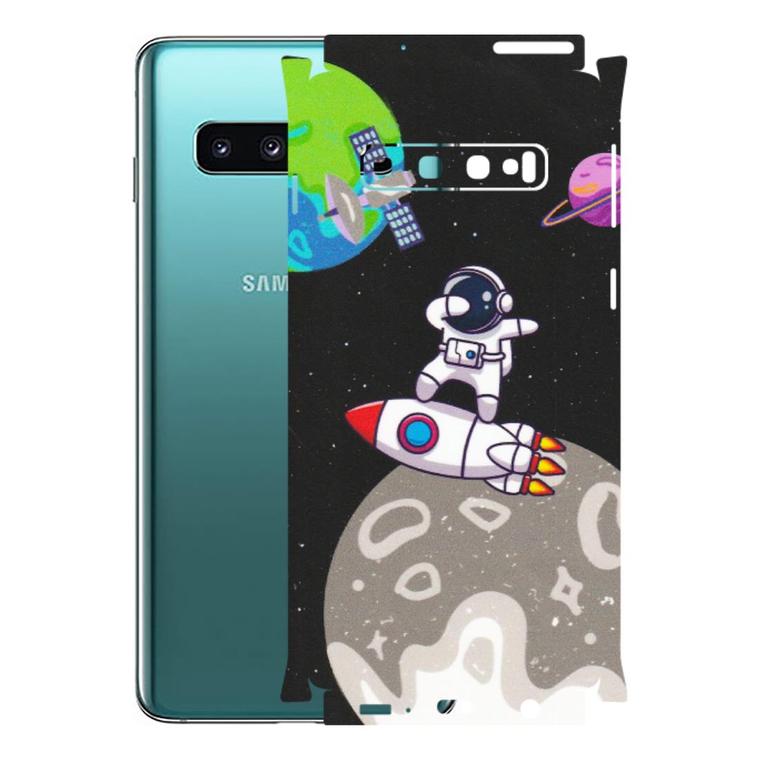 Samsung A/S Series Phone Skins (All Models) - Astronaut Vibing Toon Running - Matte Finish (M-39) Samsung Galaxy S10