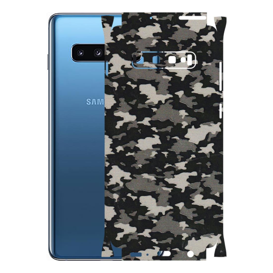 Samsung A/S Series Phone Skins (All Models) - Black/Grey Camoflaunge - 3D Embossed Finish (L-142) Samsung Galaxy S10 Plus