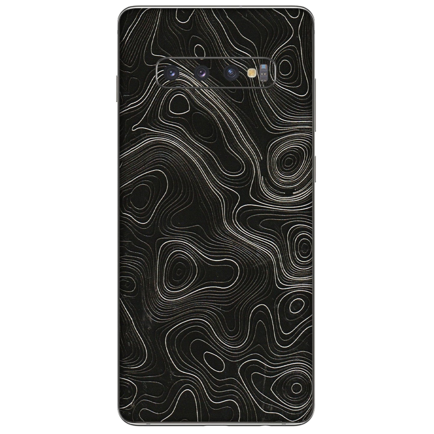 Samsung A/S Series Phone Skins (All Models) - Black Swirl - 3D Embossed Finish (L-196) Samsung Galaxy S10 Plus