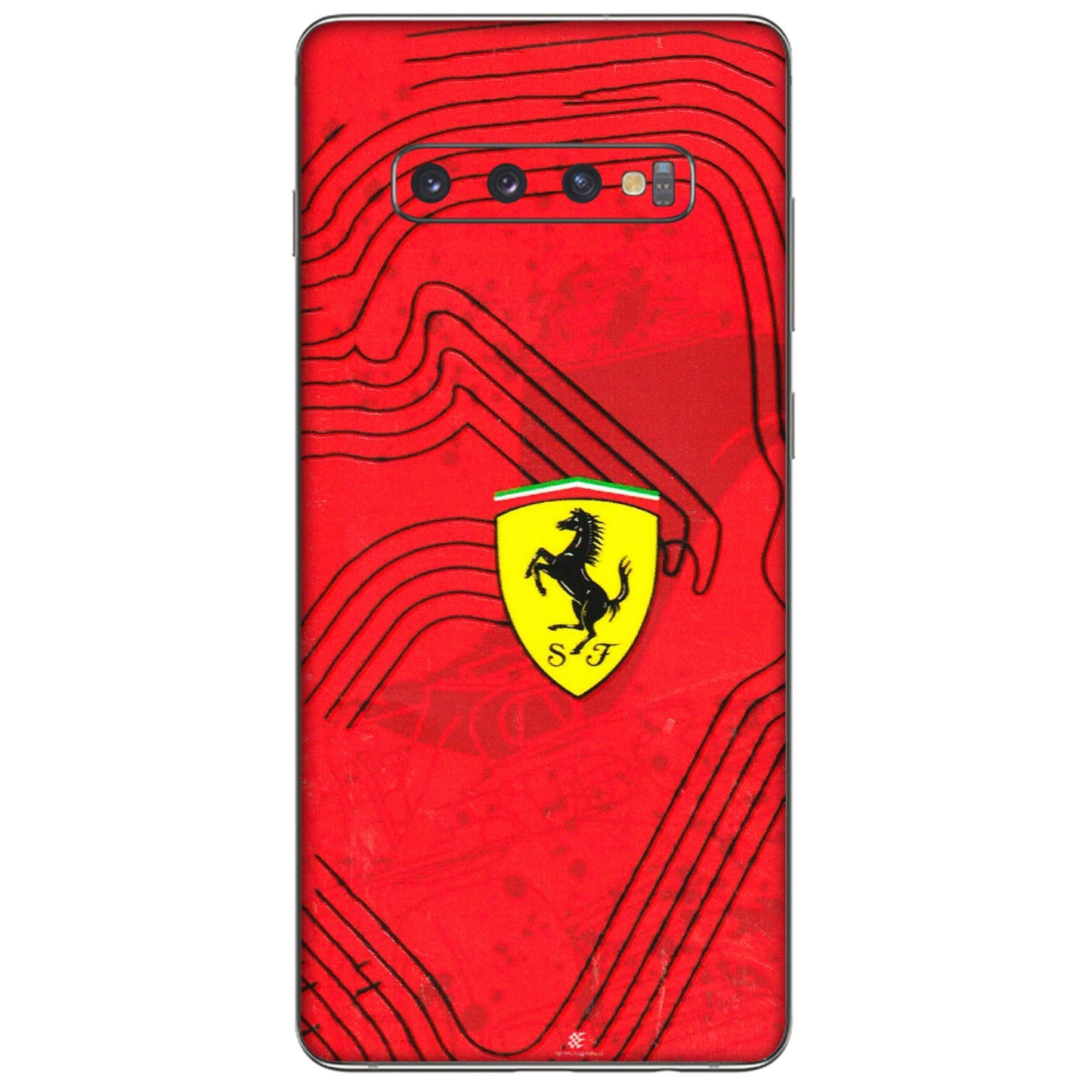 Samsung A/S Series Phone Skins (All Models) - Red Ferrari Logo Stylish - 3D Embossed Finish (L-238) Samsung Galaxy S10 Plus
