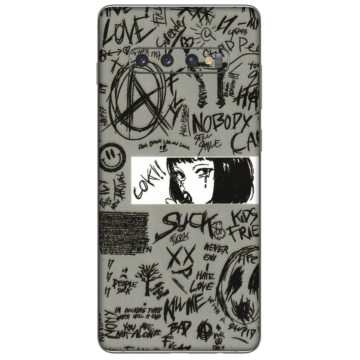 Samsung A/S Series Phone Skins (All Models) - Never Have Love Anime - 3D Embossed Finish (L-260) Samsung Galaxy S10 Plus