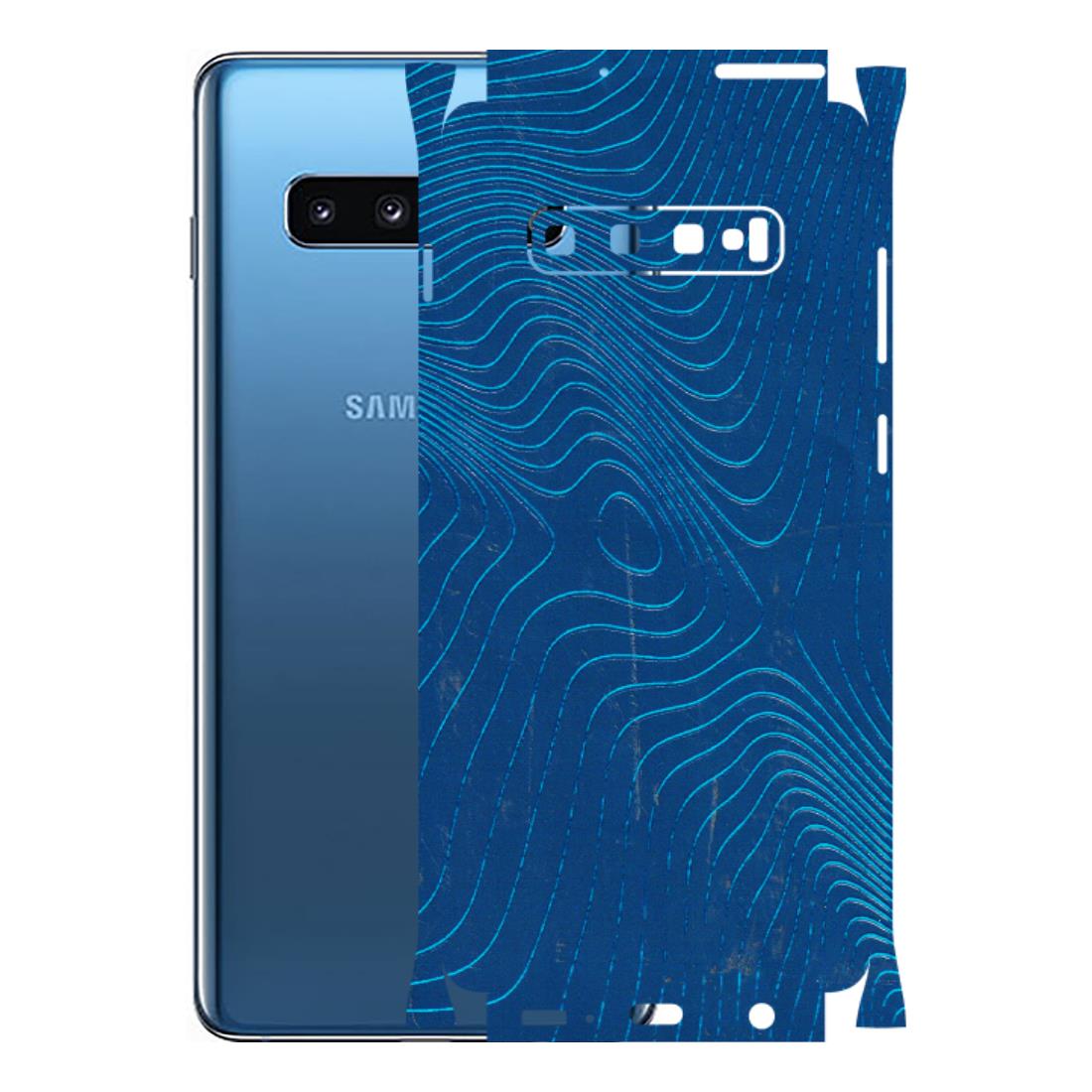 Samsung A/S Series Phone Skins (All Models) - Abstract Blue Line Map - 3D Embossed Finish (L-272) Samsung Galaxy S10 Plus
