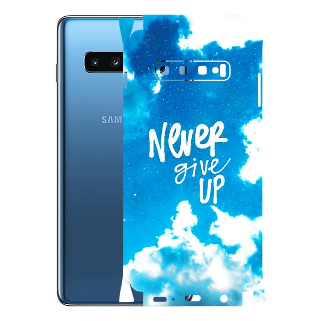 Samsung A/S Series Phone Skins (All Models) - Never Give Up - 3D Embossed Finish (L-279) Samsung Galaxy S10 Plus