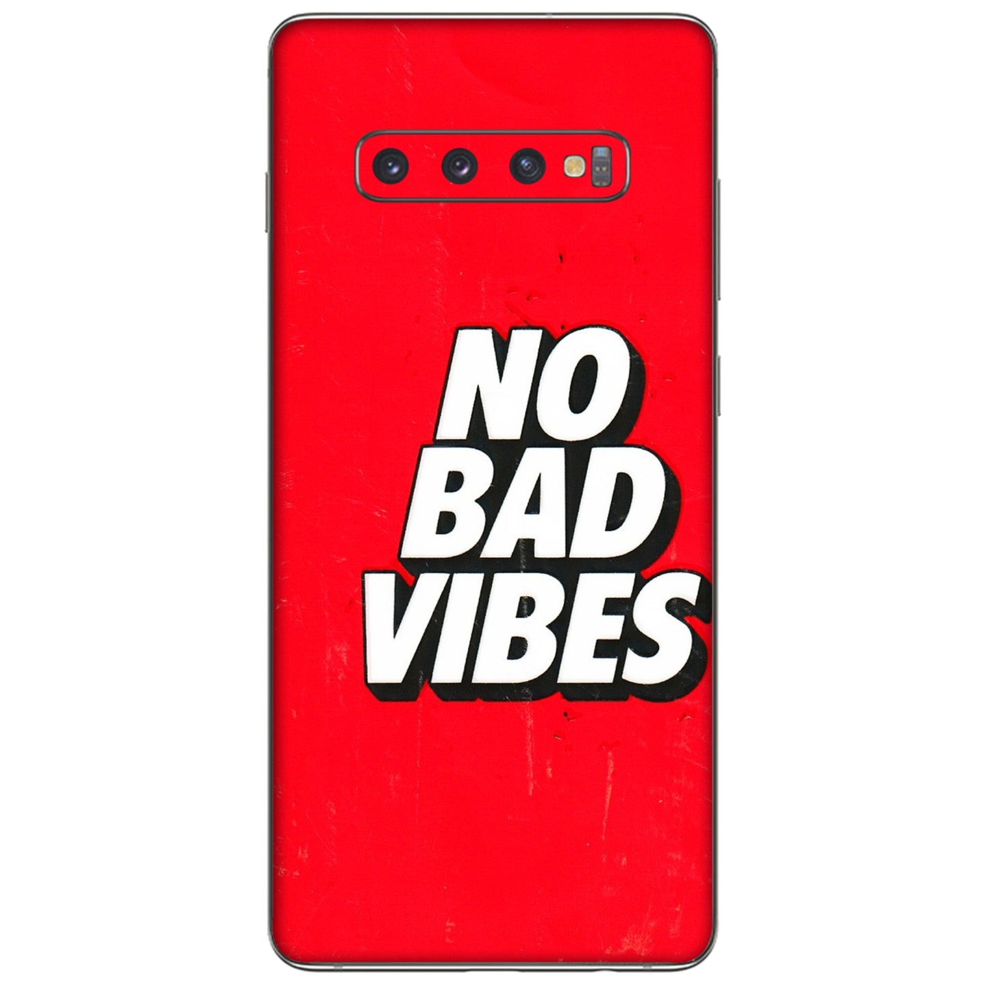 Samsung A/S Series Phone Skins (All Models) - No Bad Vibes - 3D Embossed Finish (L-280) Samsung Galaxy S10 Plus