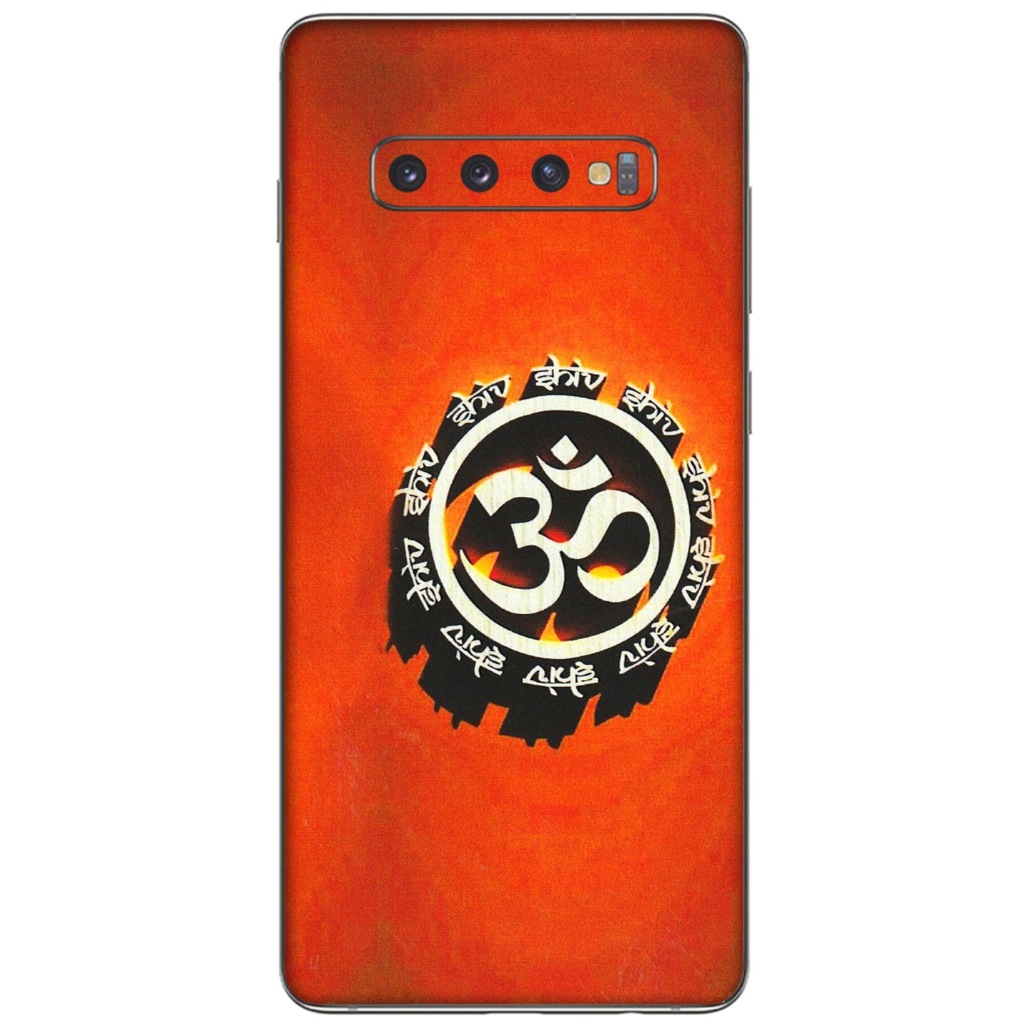 Samsung A/S Series Phone Skins (All Models) - Aum Shiv Orange - 3D Embossed Finish (L-32) Samsung Galaxy S10 Plus