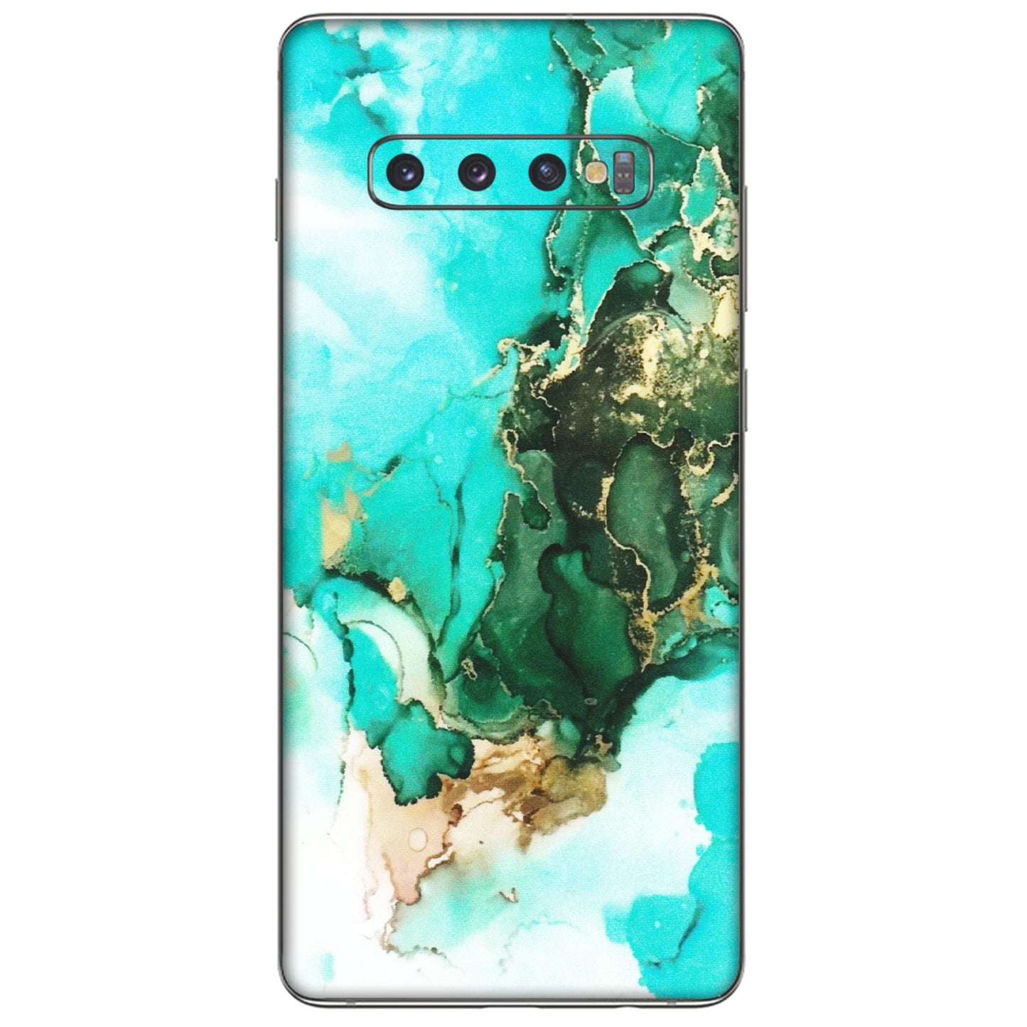 Samsung A/S Series Phone Skins (All Models) - The Blue Gold Marble - Matte Finish (M-124) Samsung Galaxy S10 Plus