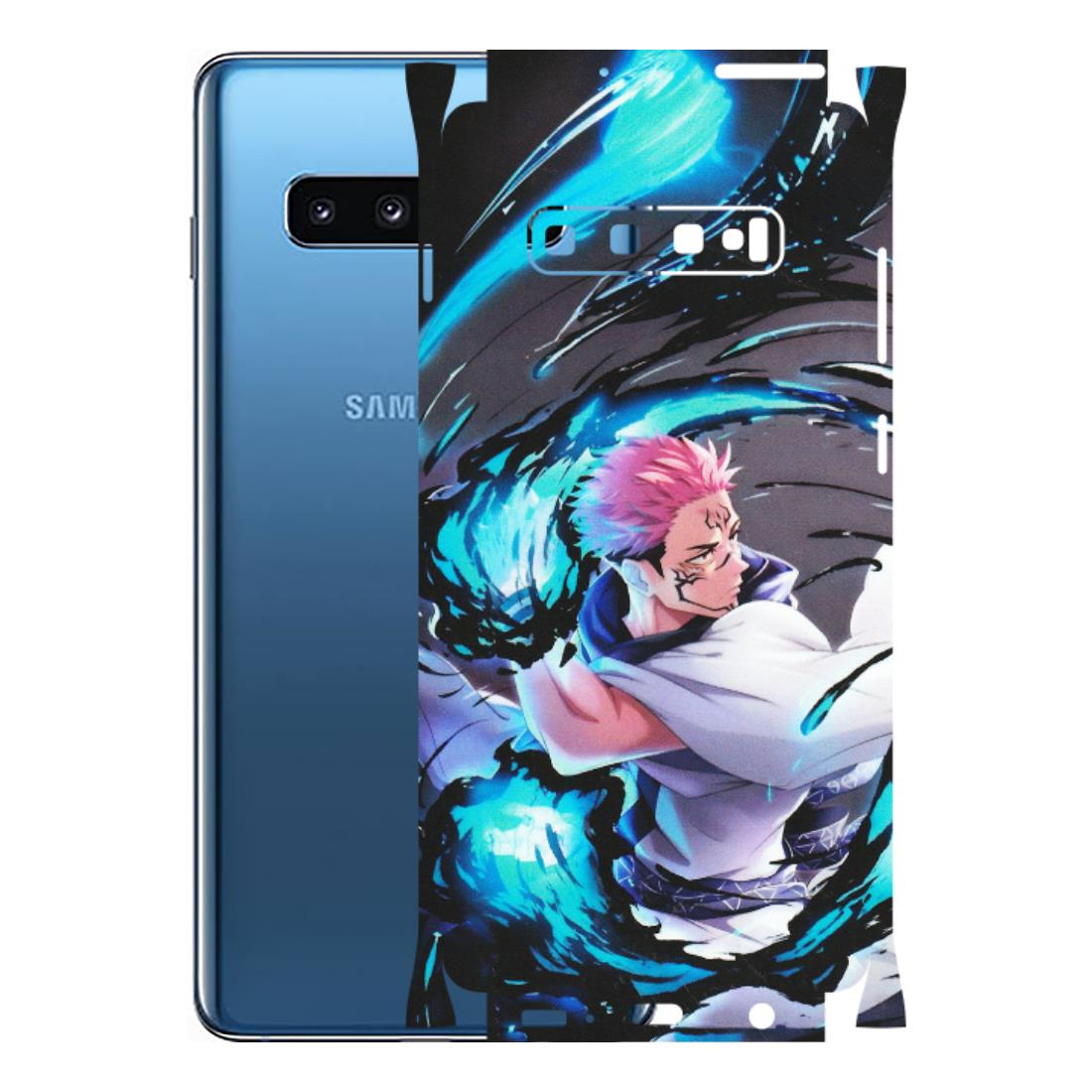 Samsung A/S Series Phone Skins (All Models) - New Jujutsu Kaisen Grey Blue Anime - Matte Finish (M-127) Samsung Galaxy S10 Plus