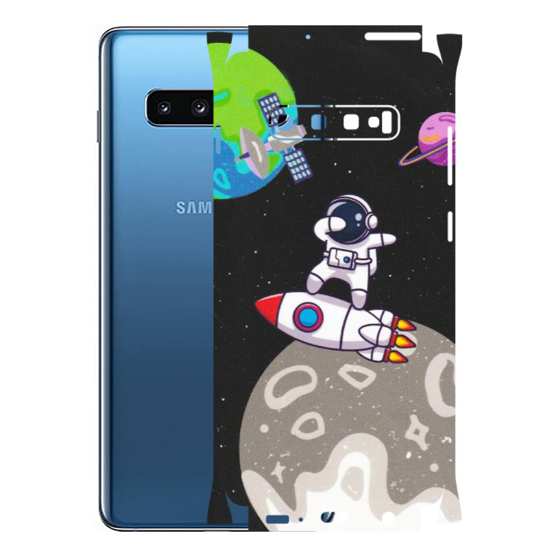 Samsung A/S Series Phone Skins (All Models) - Astronaut Vibing Toon Running - Matte Finish (M-39) Samsung Galaxy S10 Plus