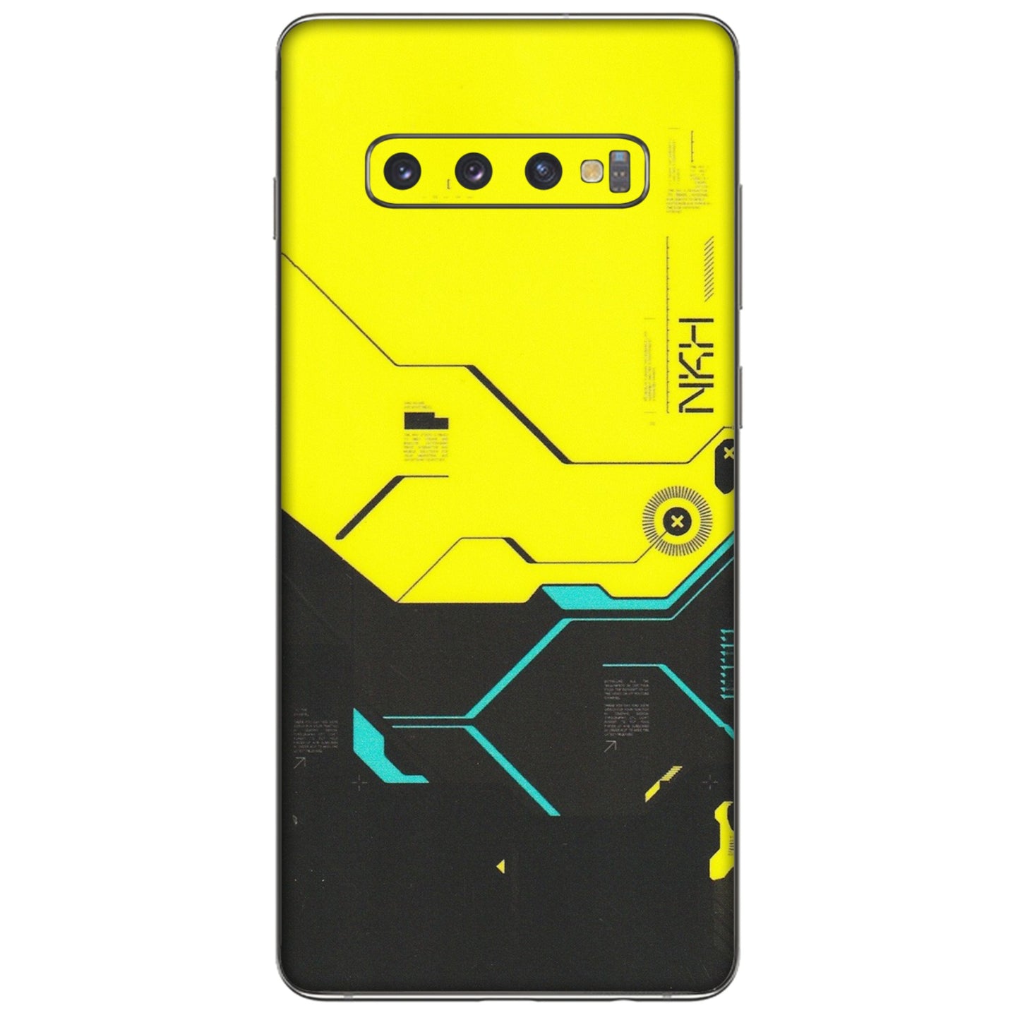 Samsung A/S Series Phone Skins (All Models) - Black Yellow Technica - Matte Finish (M-53) Samsung Galaxy S10 Plus