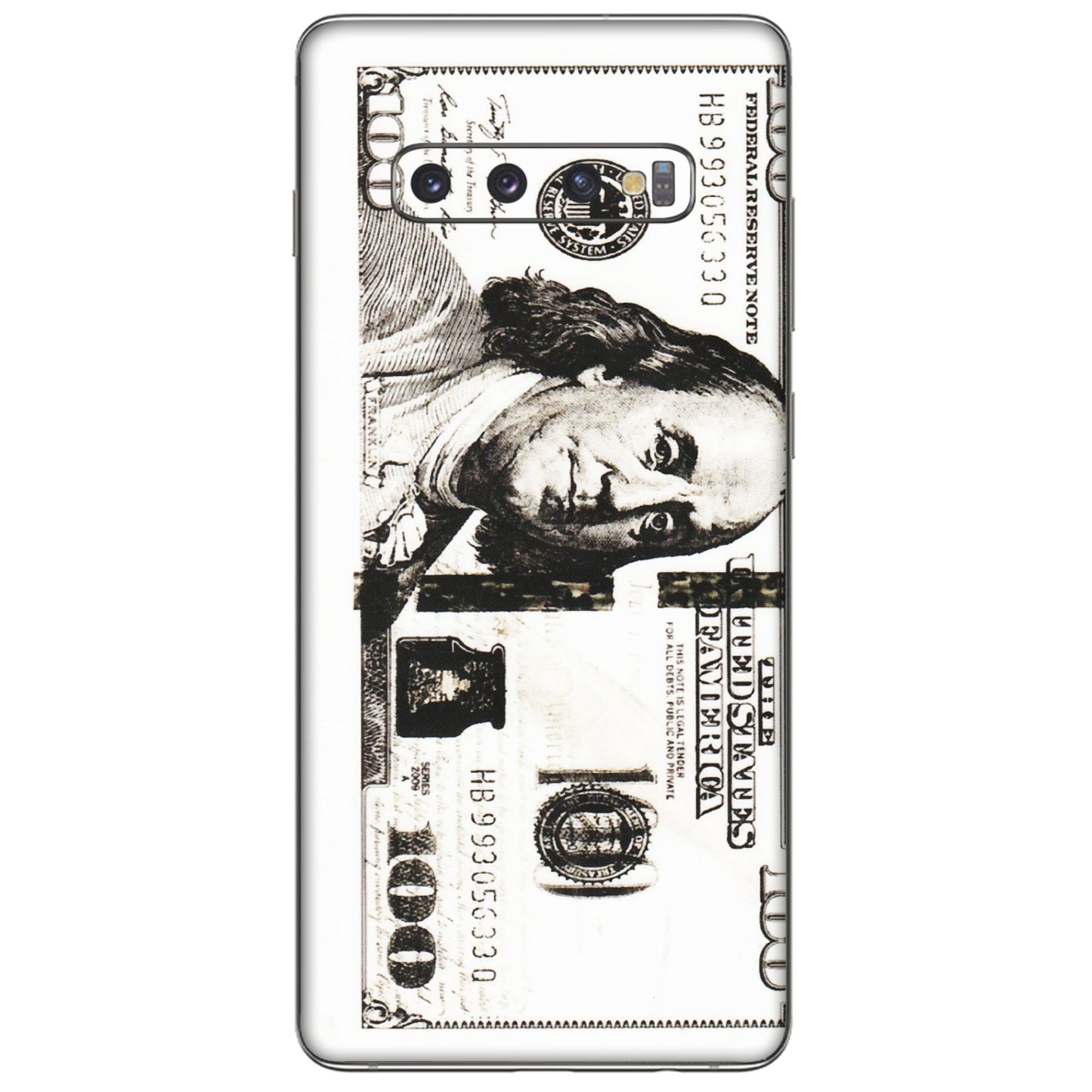 Samsung A/S Series Phone Skins (All Models) - 100 Dollar Currency - Transparent Finish (T-01) Samsung Galaxy S10 Plus