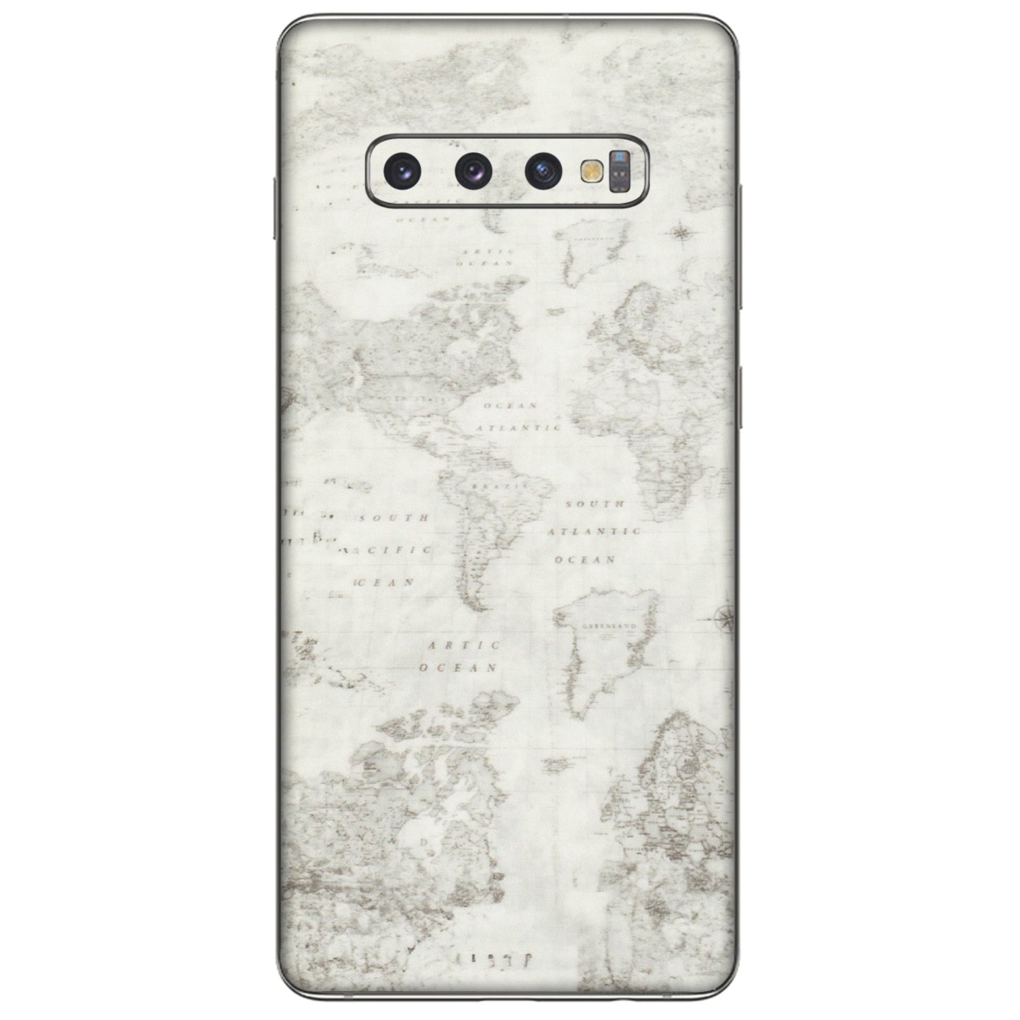 Samsung A/S Series Phone Skins (All Models) - World Travel Map - Transparent Finish (T-04) Samsung Galaxy S10 Plus