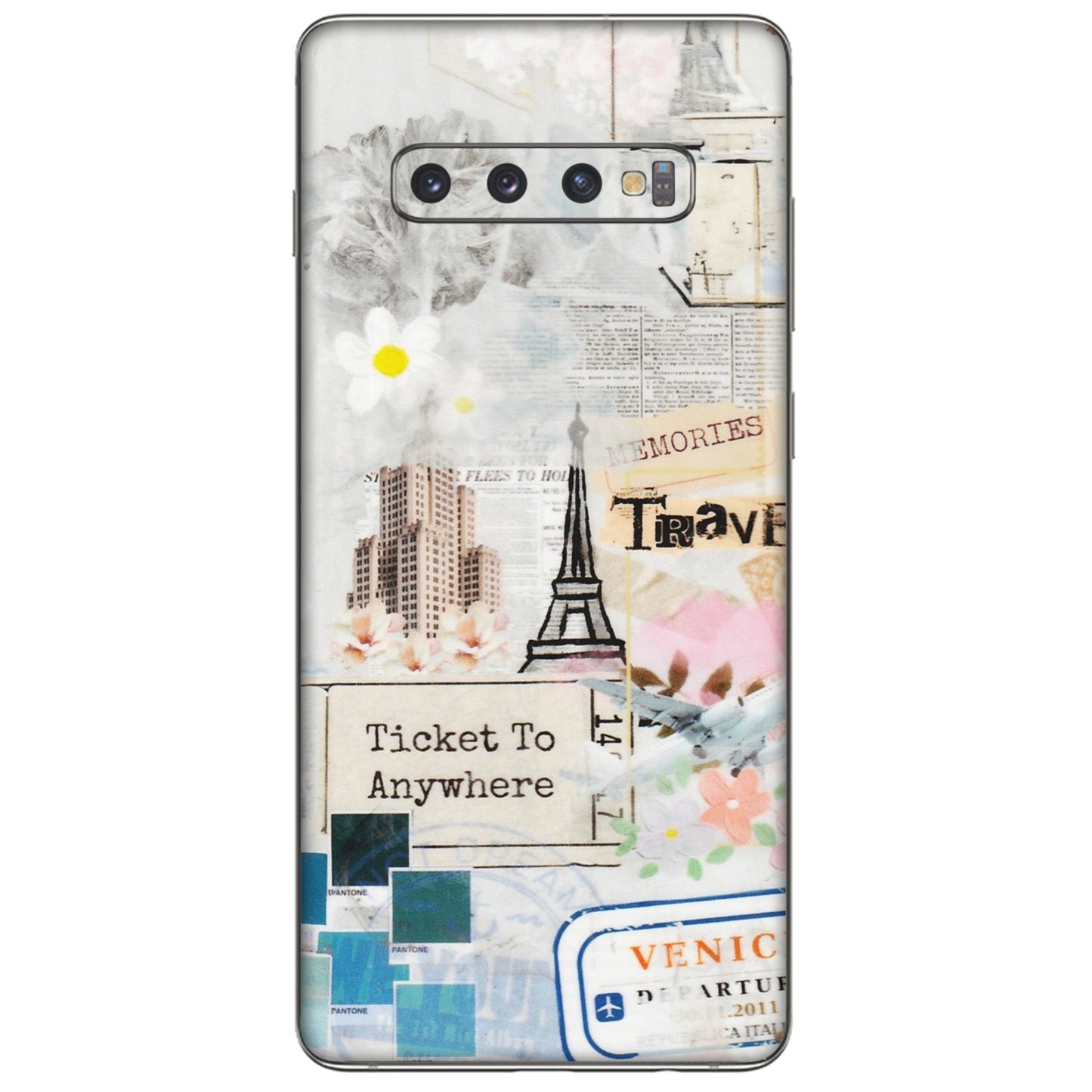 Samsung A/S Series Phone Skins (All Models) - Travel Memories - Transparent Finish (T-09) Samsung Galaxy S10 Plus