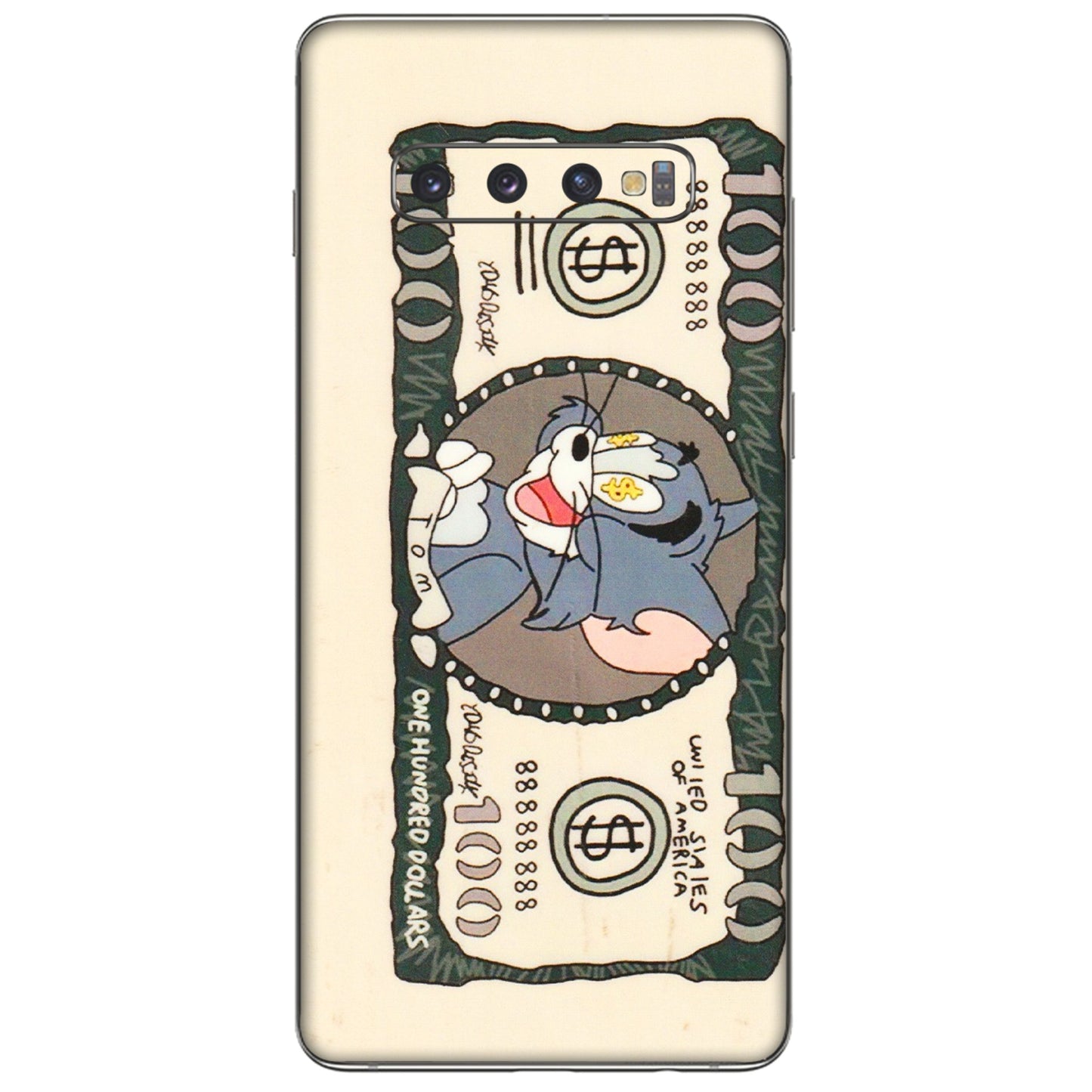 Samsung A/S Series Phone Skins (All Models) - One Hundred Dollar Tom - Transparent Finish (T-16) Samsung Galaxy S10 Plus