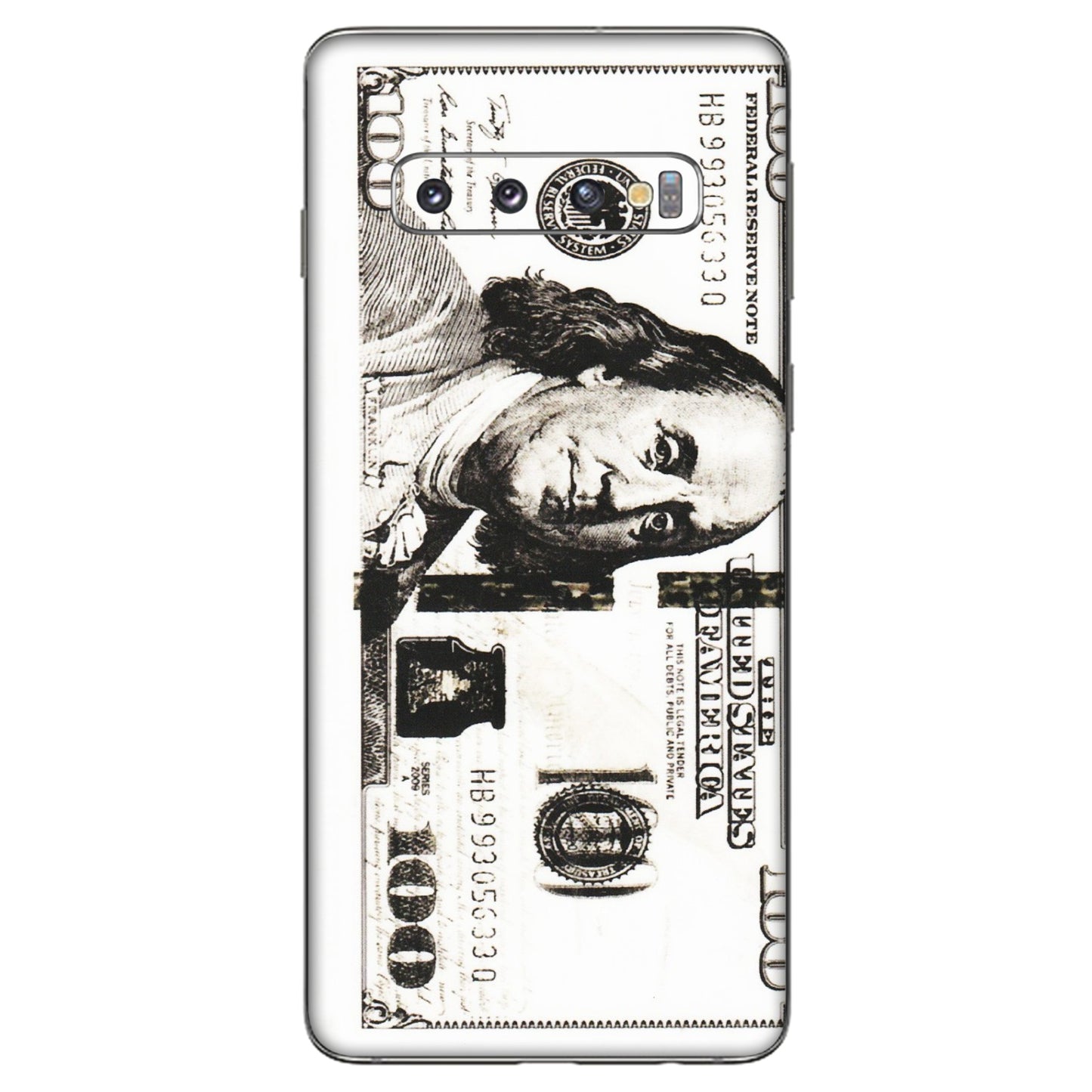 Samsung A/S Series Phone Skins (All Models) - 100 Dollar Currency - Transparent Finish (T-01) Samsung Galaxy S10