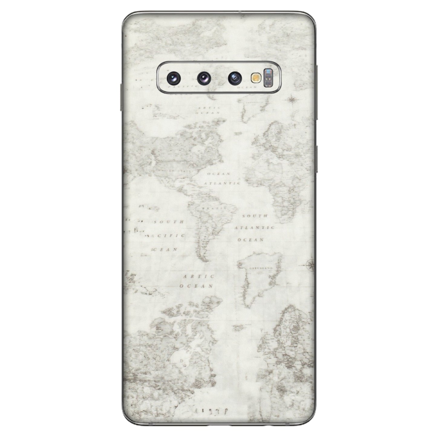 Samsung A/S Series Phone Skins (All Models) - World Travel Map - Transparent Finish (T-04) Samsung Galaxy S10
