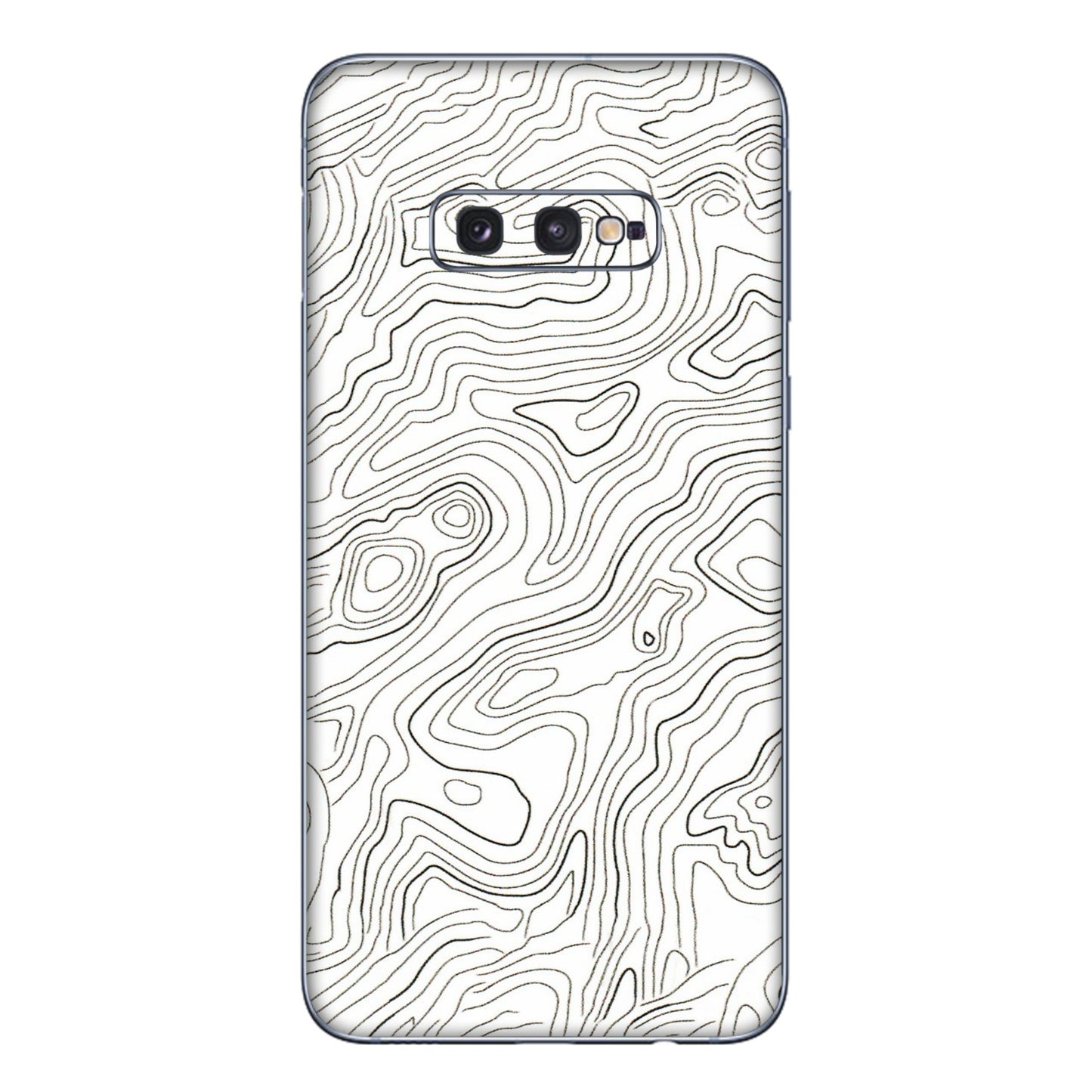 Samsung A/S Series Phone Skins (All Models) - White Black Swirls - 3D Embossed Finish (L-219) Samsung Galaxy S10E