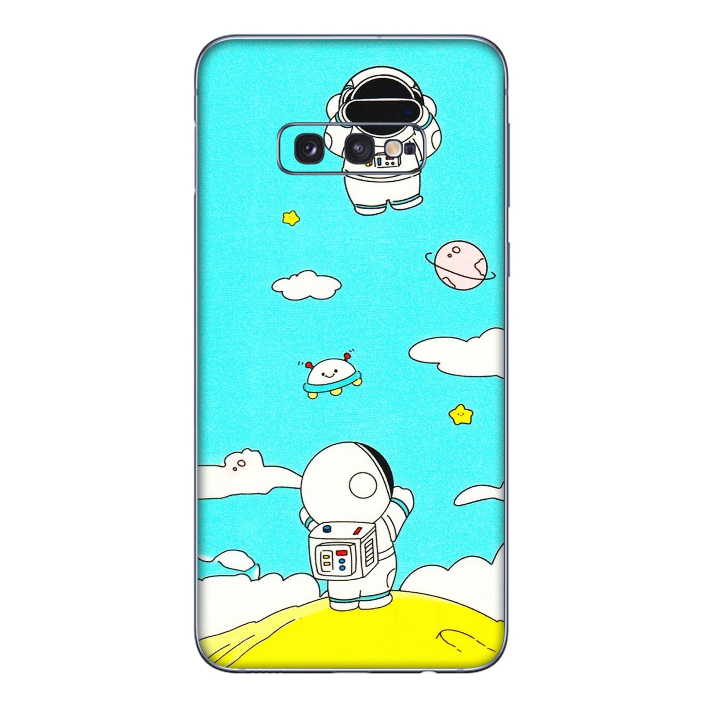 Samsung A/S Series Phone Skins (All Models) - Blue Skies Astro Float - 3D Embossed Finish (L-230) Samsung Galaxy S10E