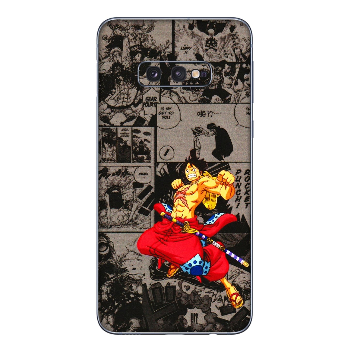 Samsung A/S Series Phone Skins (All Models) - One Piece Rocket Punch Manga - 3D Embossed Finish (L-25) Samsung Galaxy S10E