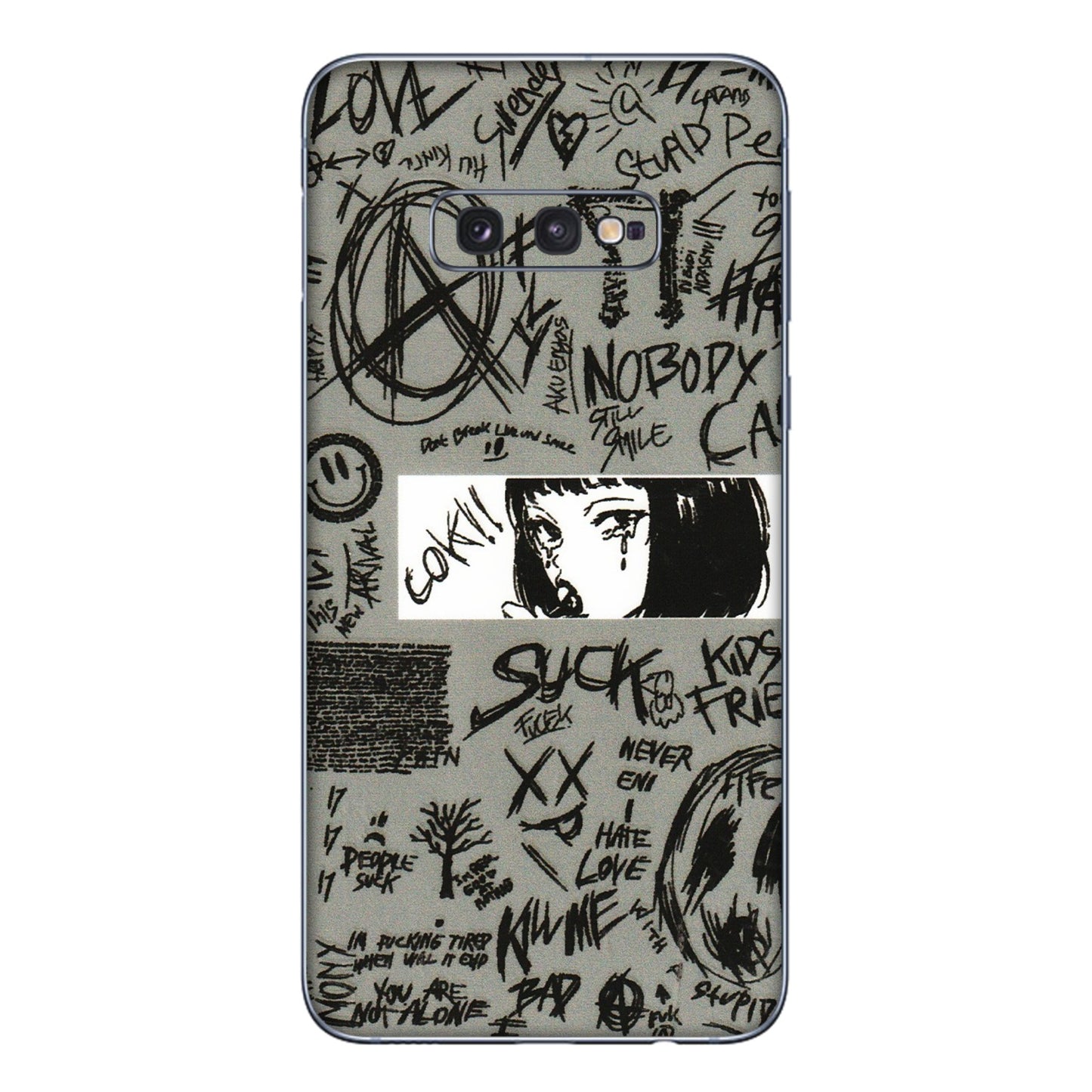 Samsung A/S Series Phone Skins (All Models) - Never Have Love Anime - 3D Embossed Finish (L-260) Samsung Galaxy S10E