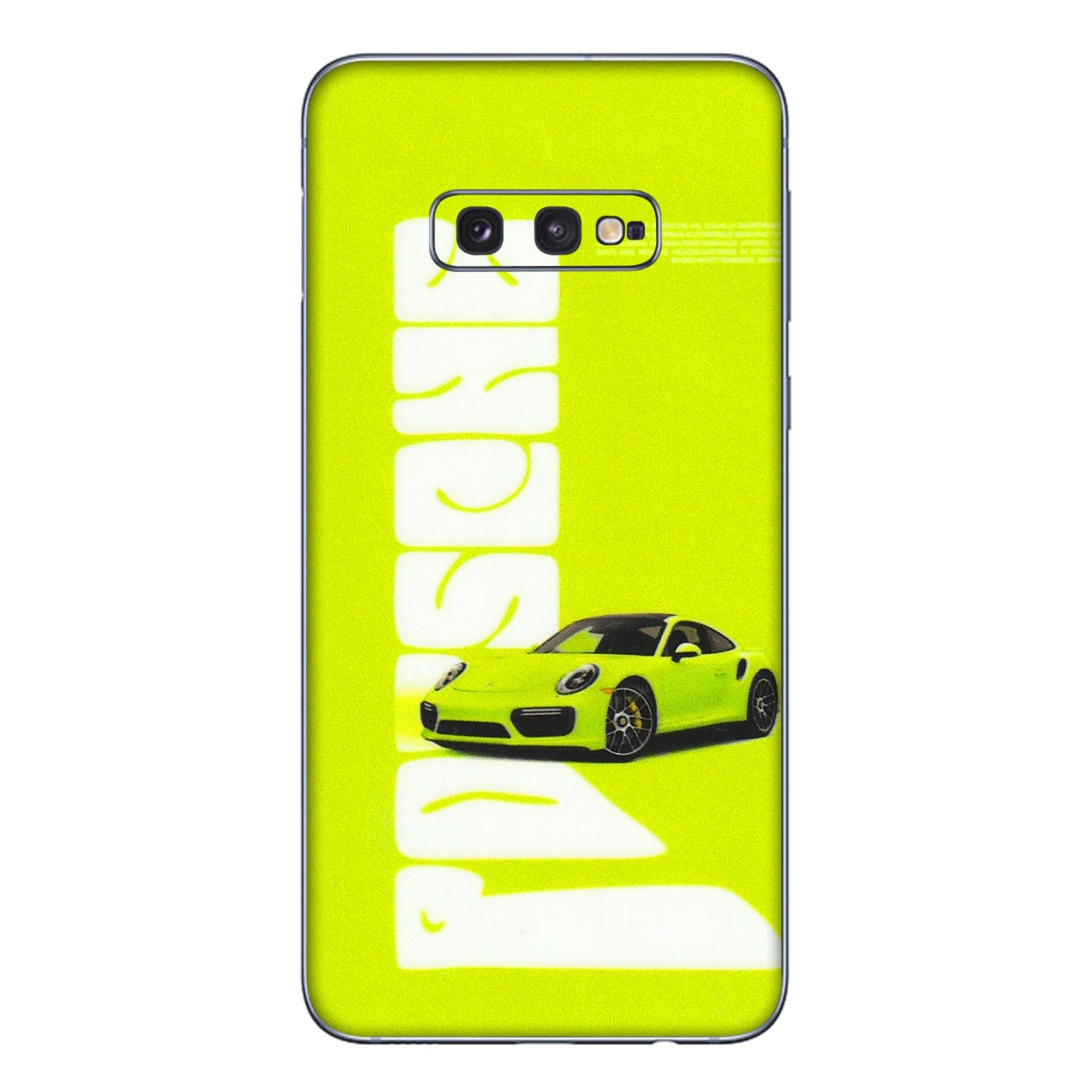 Samsung A/S Series Phone Skins (All Models) - Lime Green Porche - 3D Embossed Finish (L-30) Samsung Galaxy S10E